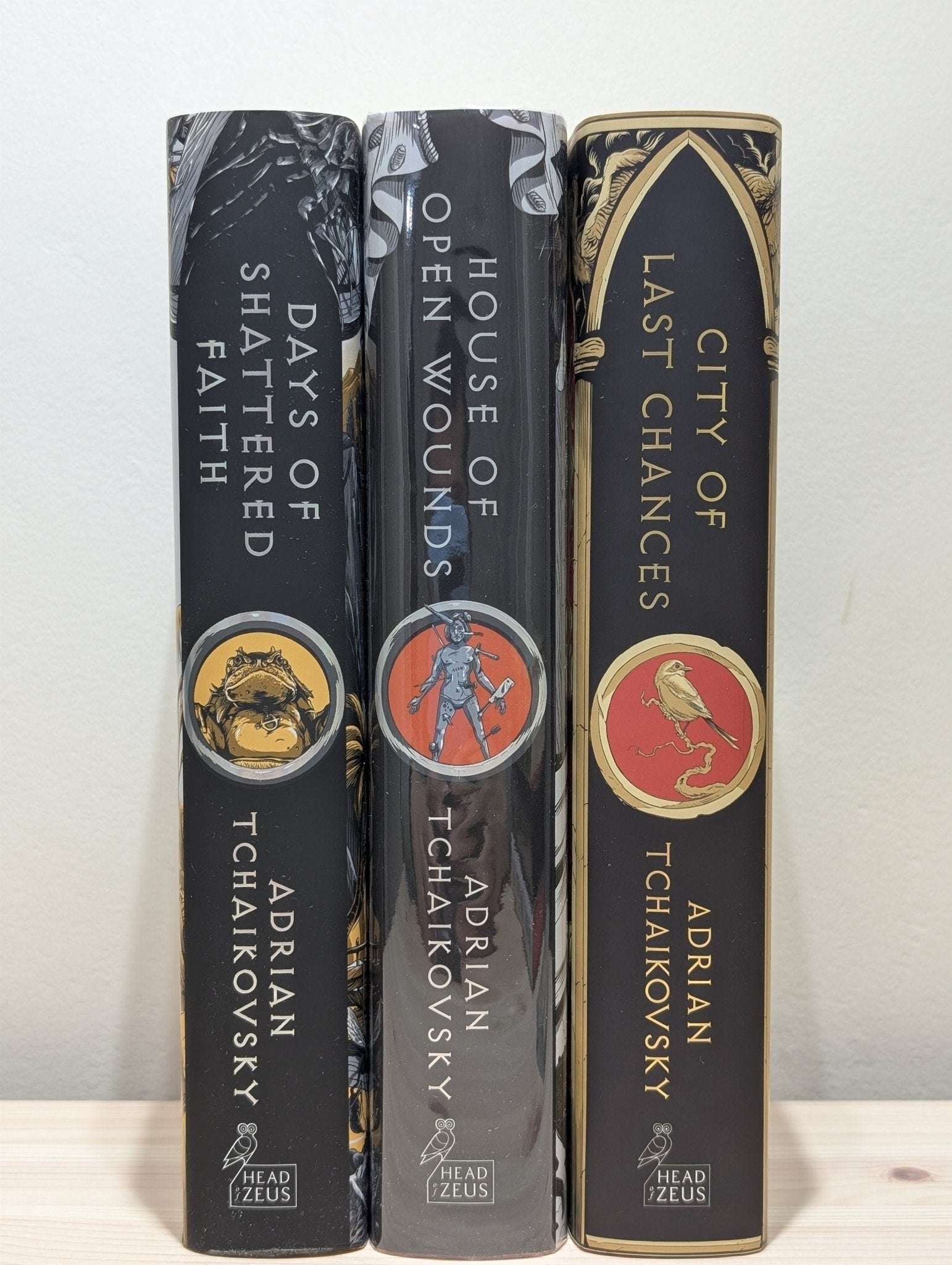 The Tyrant Philosophers 1 - 3: City of Last Chances; House of Open Wounds; Days of Shattered Faith by Adrian Tchaikovsky (Signed First Edition Set) - Fialta Books