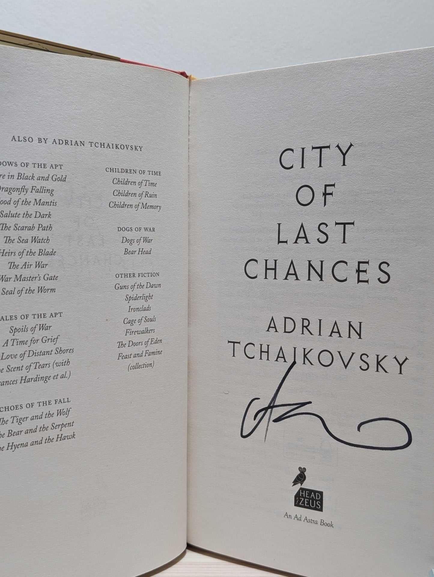 The Tyrant Philosophers 1 - 3: City of Last Chances; House of Open Wounds; Days of Shattered Faith by Adrian Tchaikovsky (Signed First Edition Set) - Fialta Books