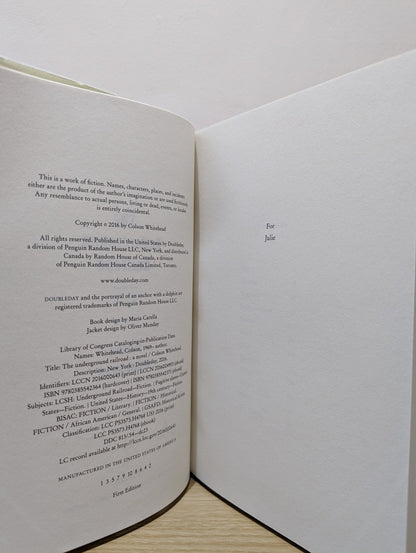 The Underground Railroad: A Novel by Colson Whitehead (Signed First Edition) - Fialta Books