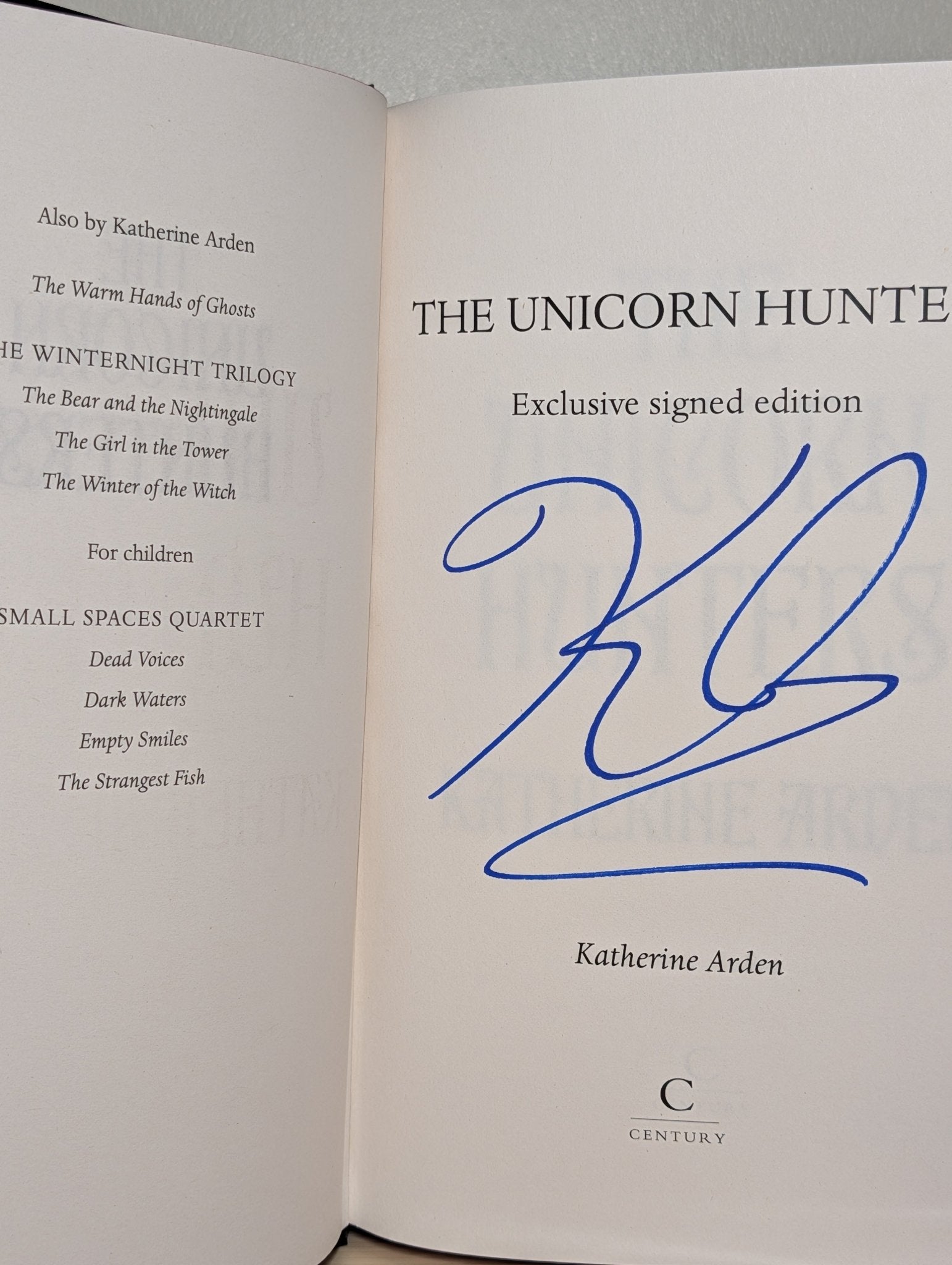The Unicorn Hunters by Katherine Arden (Signed First Edition with sprayed edges) - Fialta Books
