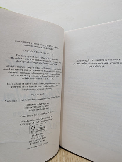The Unspeakable Acts of Zina Pavlou by Eleni Kyriacou (Signed First Edition) - Fialta Books