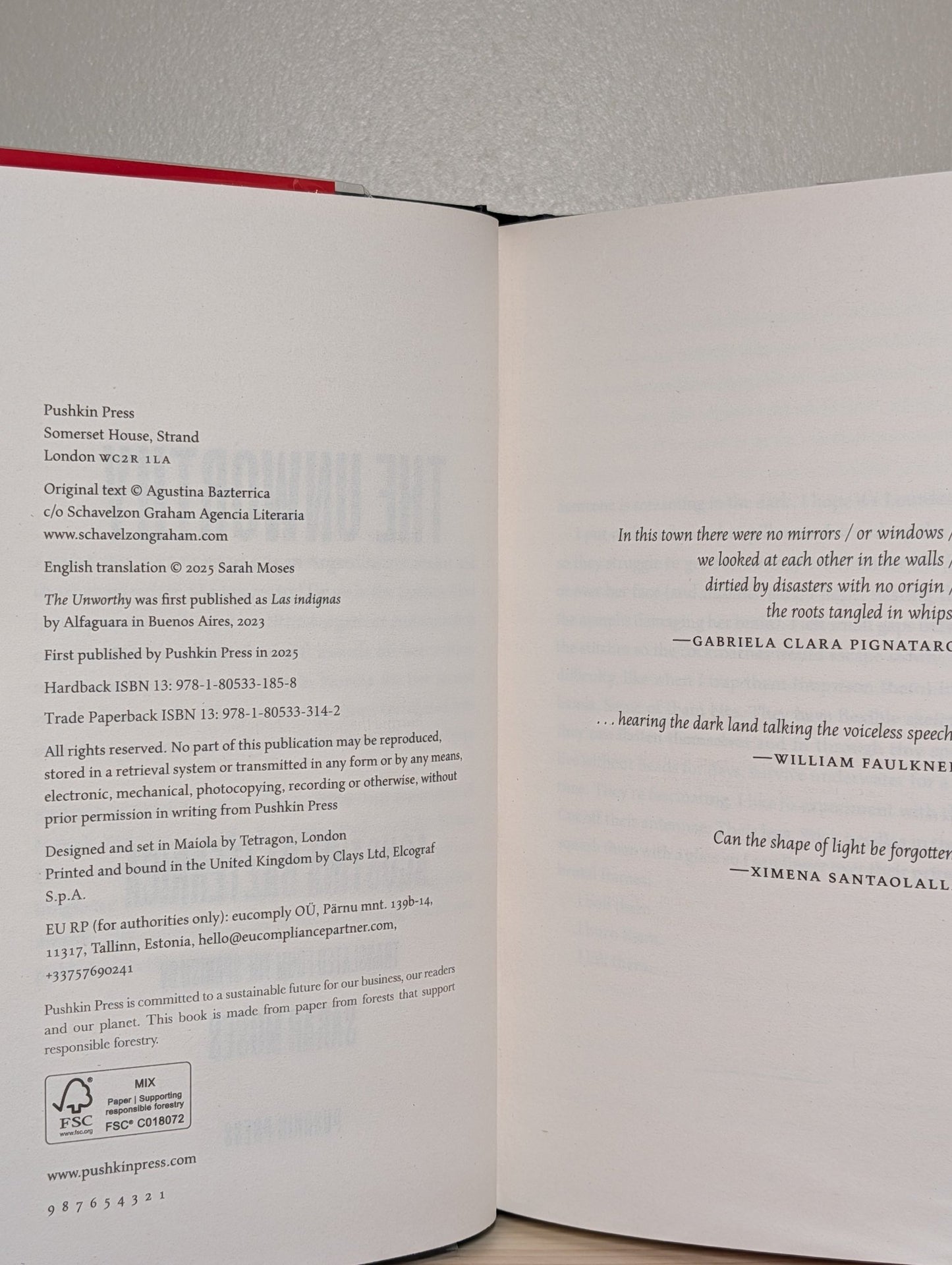 The Unworthy by Agustina Bazterrica (Signed First Edition) - Fialta Books