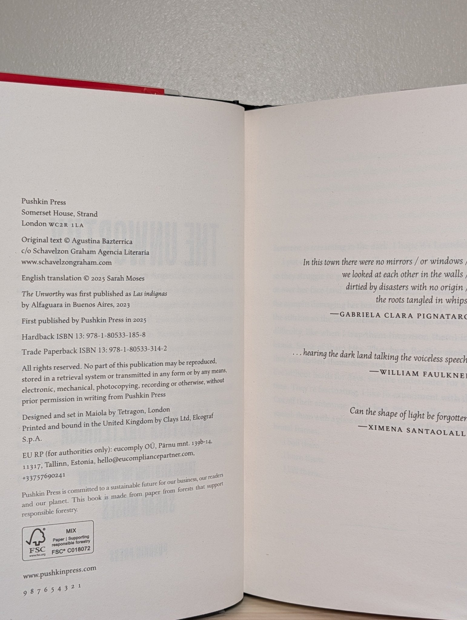 The Unworthy by Agustina Bazterrica (Signed First Edition) - Fialta Books