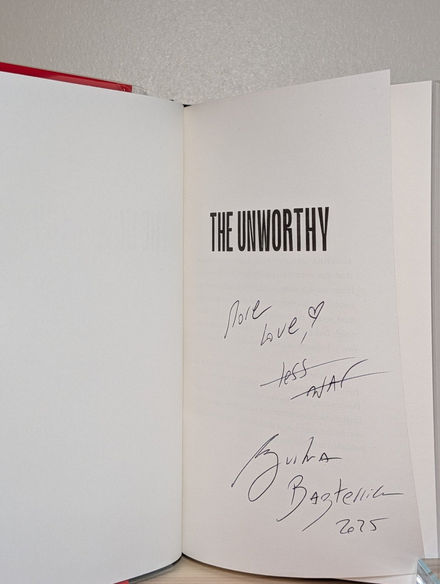 The Unworthy by Agustina Bazterrica (Signed First Edition) - Fialta Books