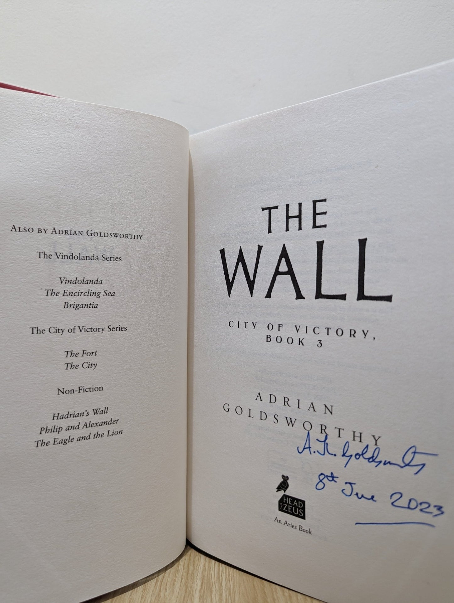 The Wall by Adrian Goldsworthy (Signed First Edition) - Fialta Books