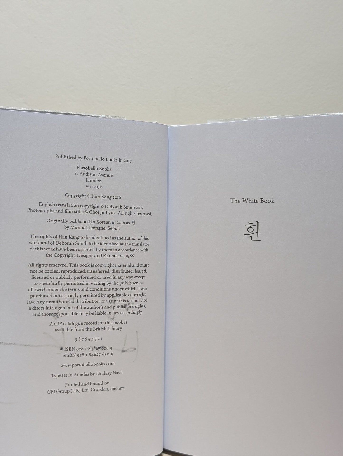 The White Book by Han Kang (Signed First Edition) - Fialta Books
