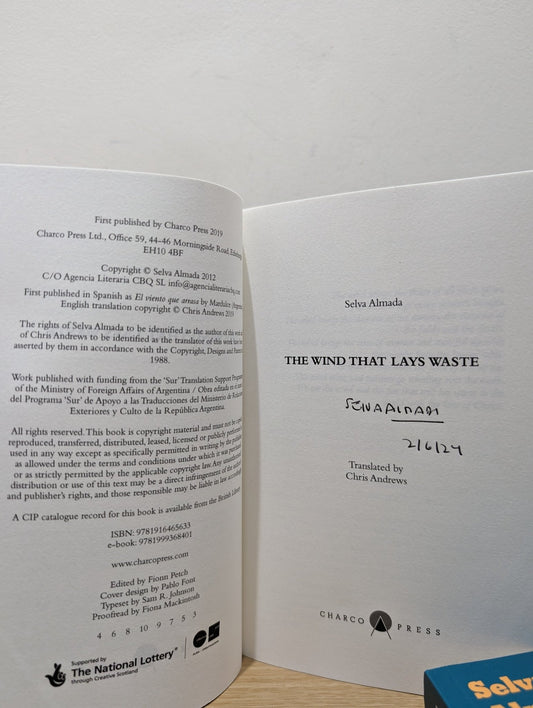 The Wind That Lays Waste; Brickmakers; Not a River by Selva Almada (Signed Dated by Author) - Fialta Books