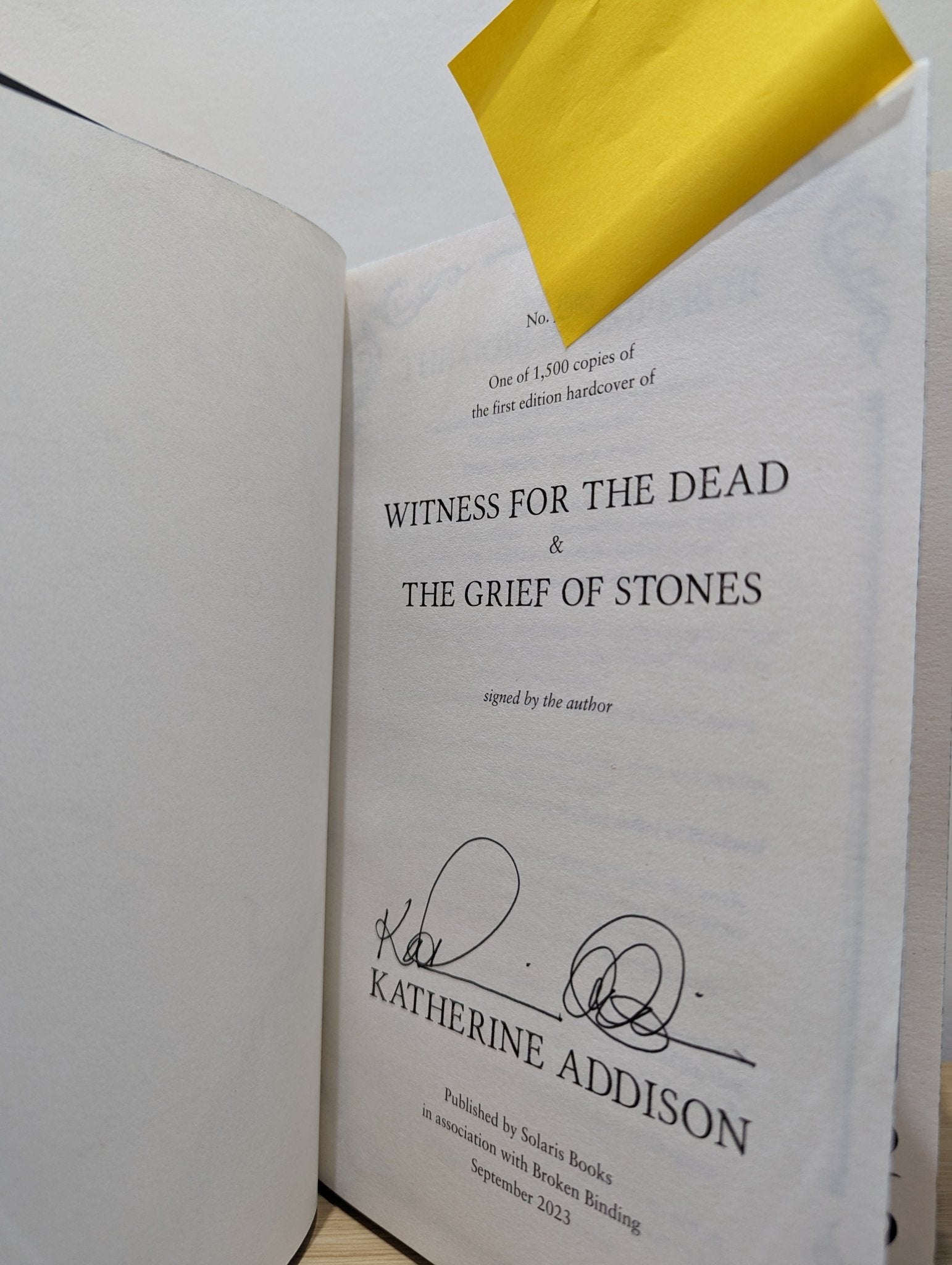 The Witness for the Dead, The Grief of Stones by Katherine Addison (Signed Special Edition with sprayed edges) - Fialta Books