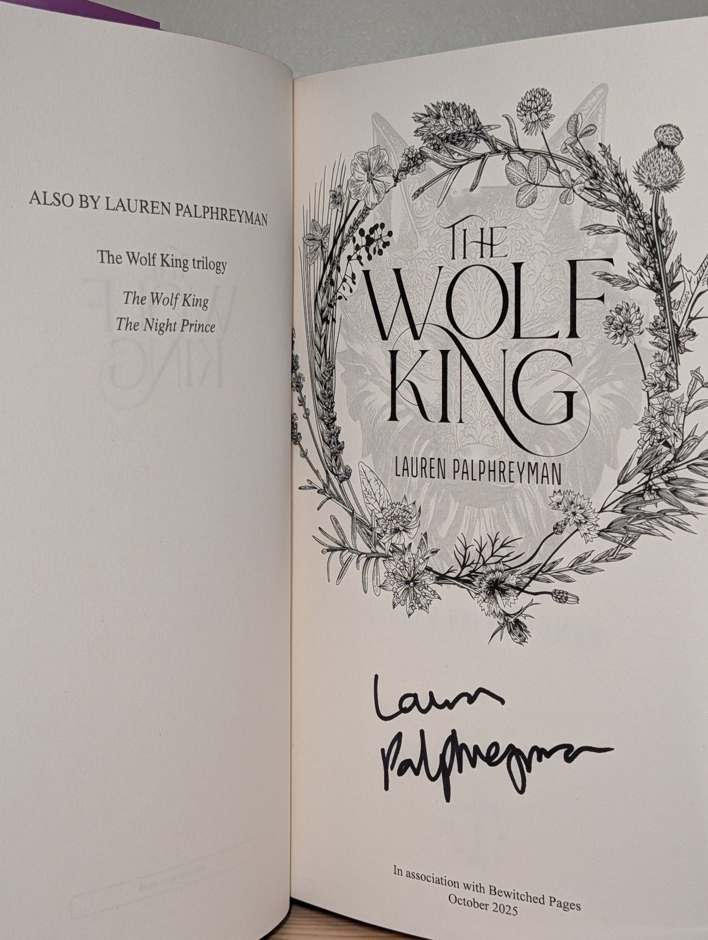 The Wolf King; Night Prince by Lauren Palphreyman (Signed with sprayed edges) - Fialta Books
