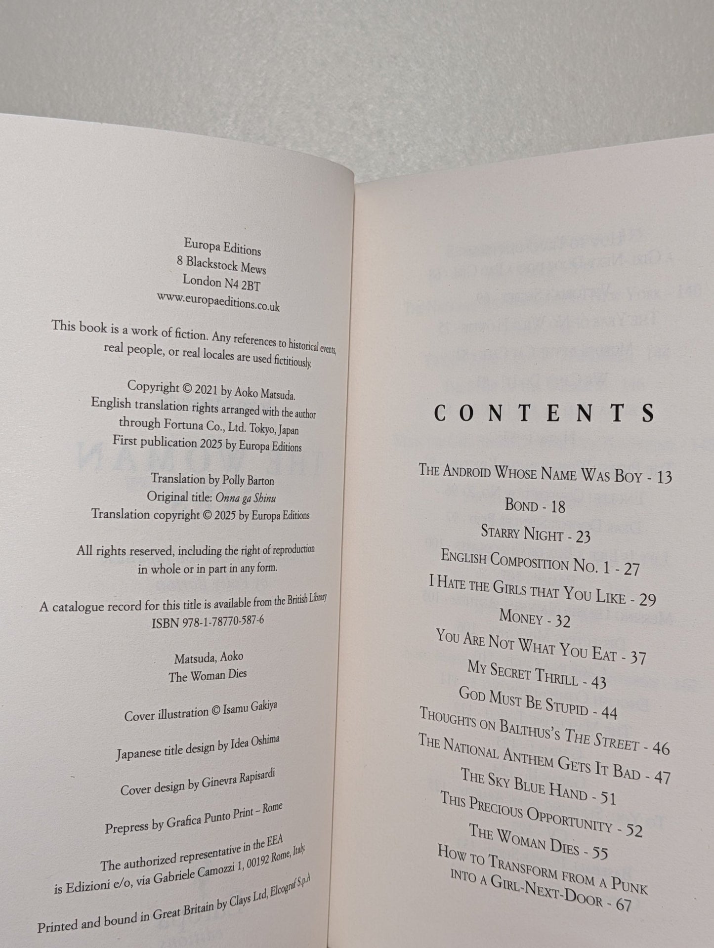 The Woman Dies by Aoko Matsuda (Double Signed First Edition) - Fialta Books