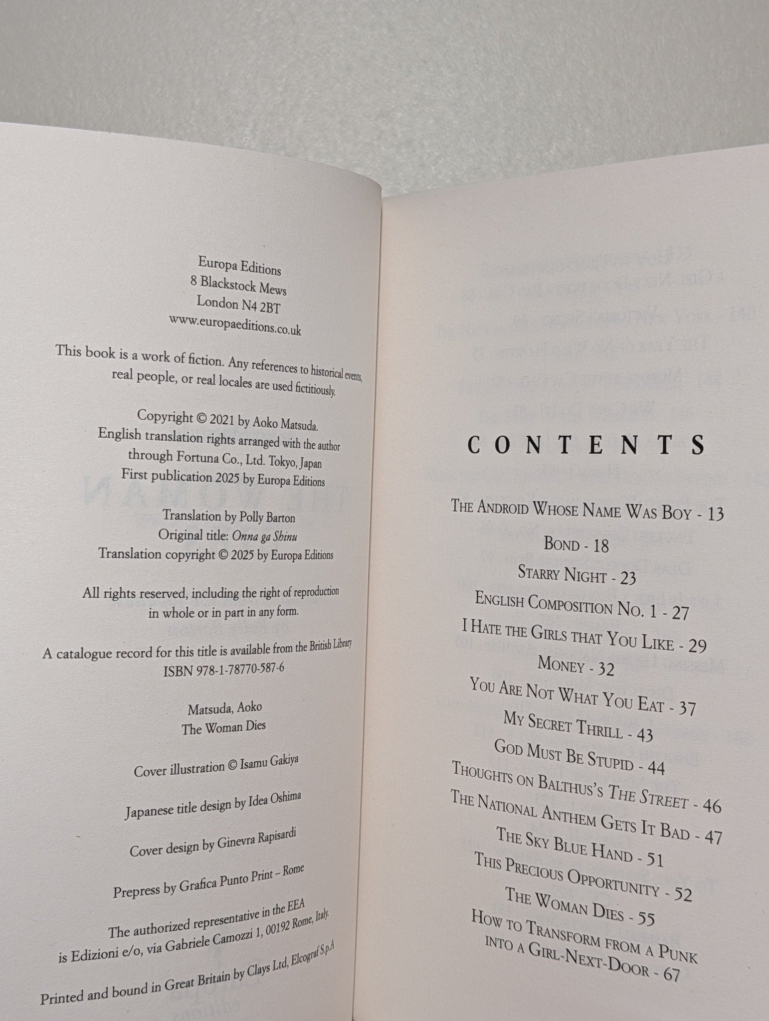 The Woman Dies by Aoko Matsuda (Double Signed First Edition) - Fialta Books