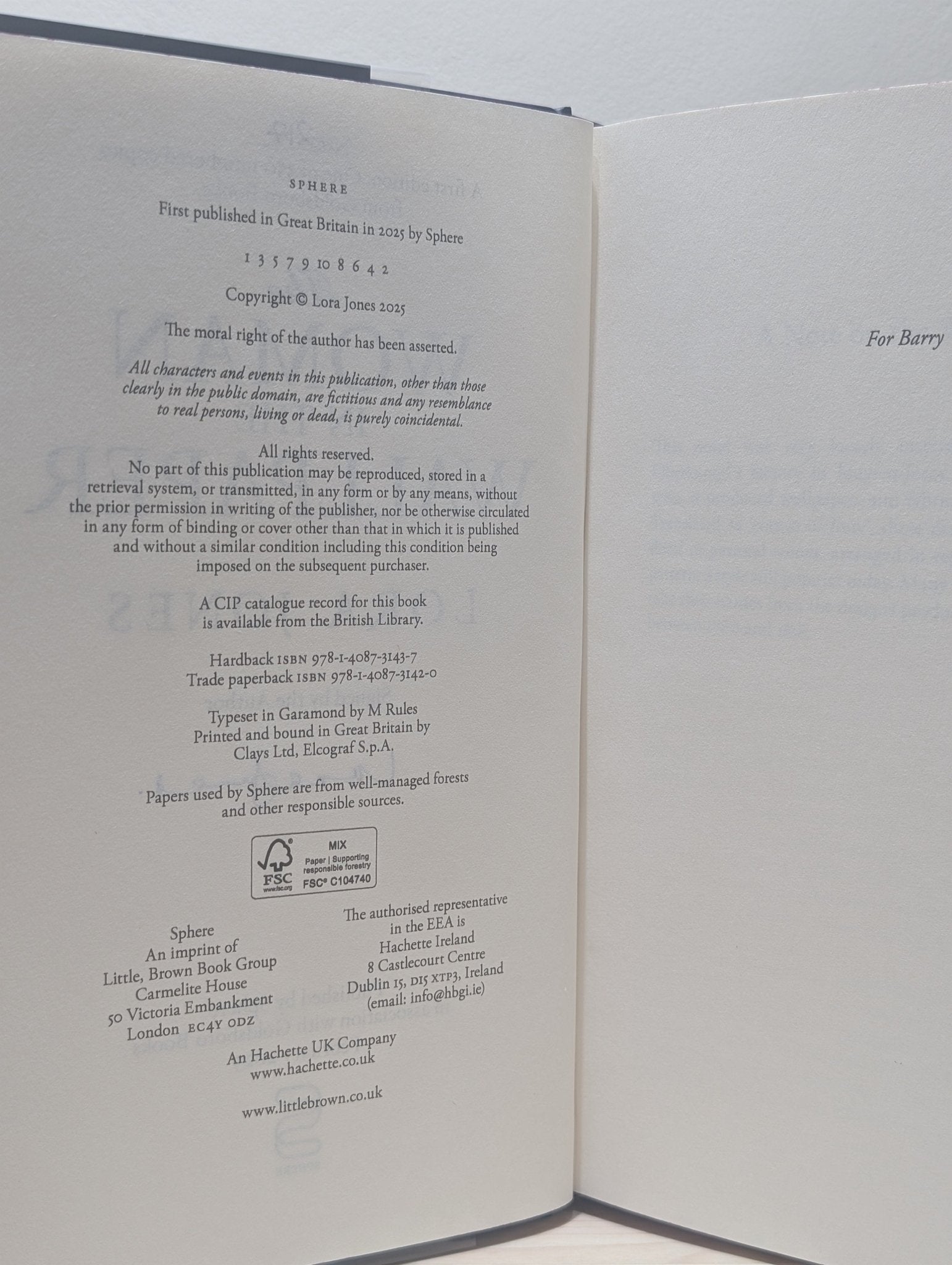 The Woman In The Wallpaper by Lora Jones (Signed Numbered First Edition with sprayed edges) - Fialta Books