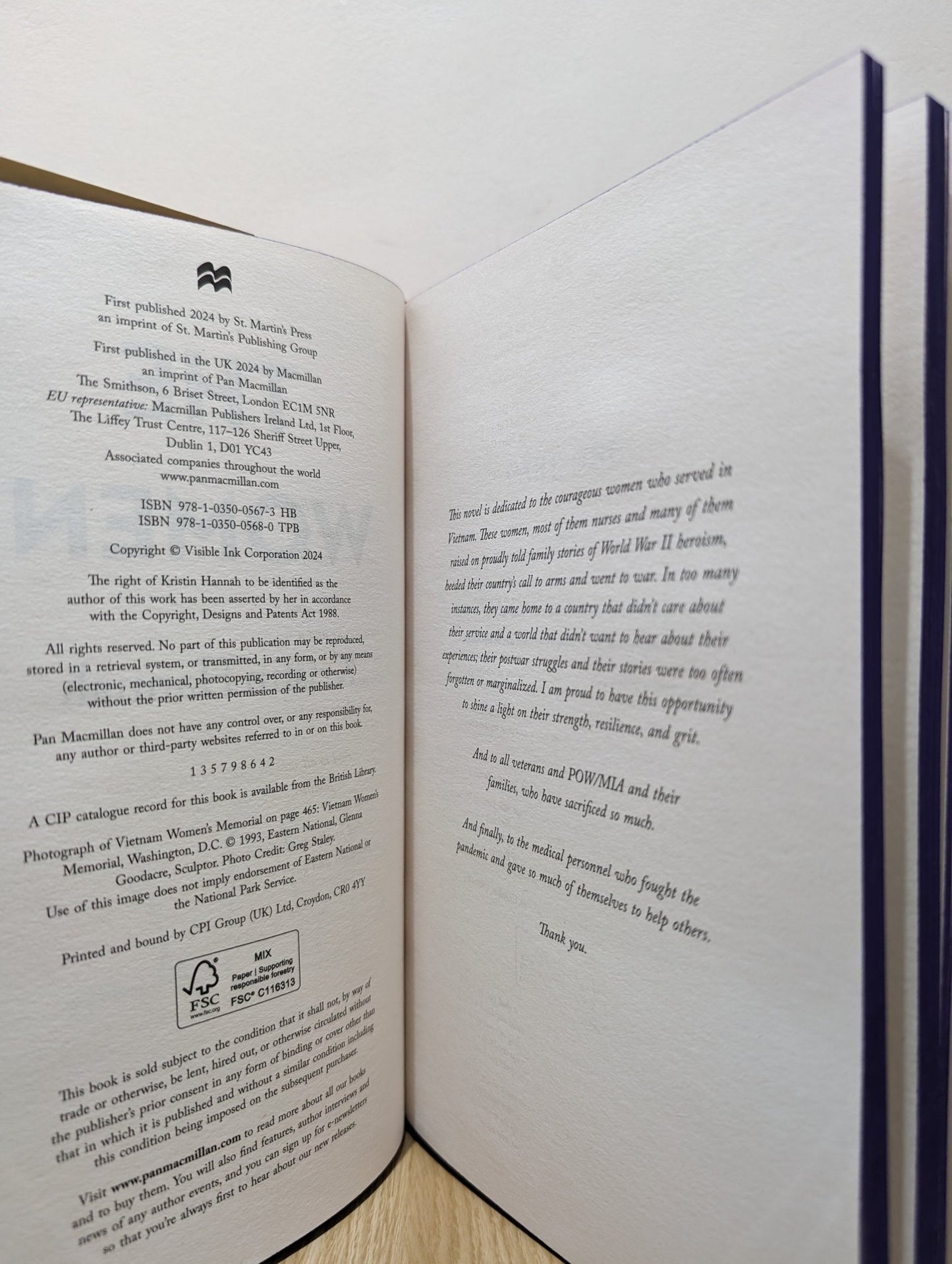 The Women: A Novel by Kristin Hannah (Signed First Edition with sprayed edges) - Fialta Books