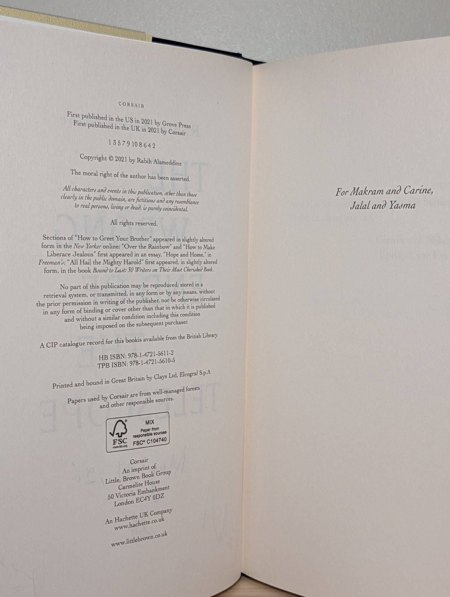 The Wrong End of the Telescope by Rabih Alameddine (Signed Dated First Edition) - Fialta Books