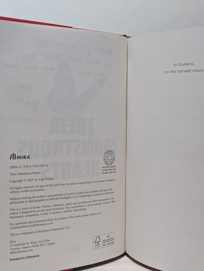 Their Monstrous Hearts by Yigit Turhan (Signed Lined First Edition with sprayed edges) - Fialta Books