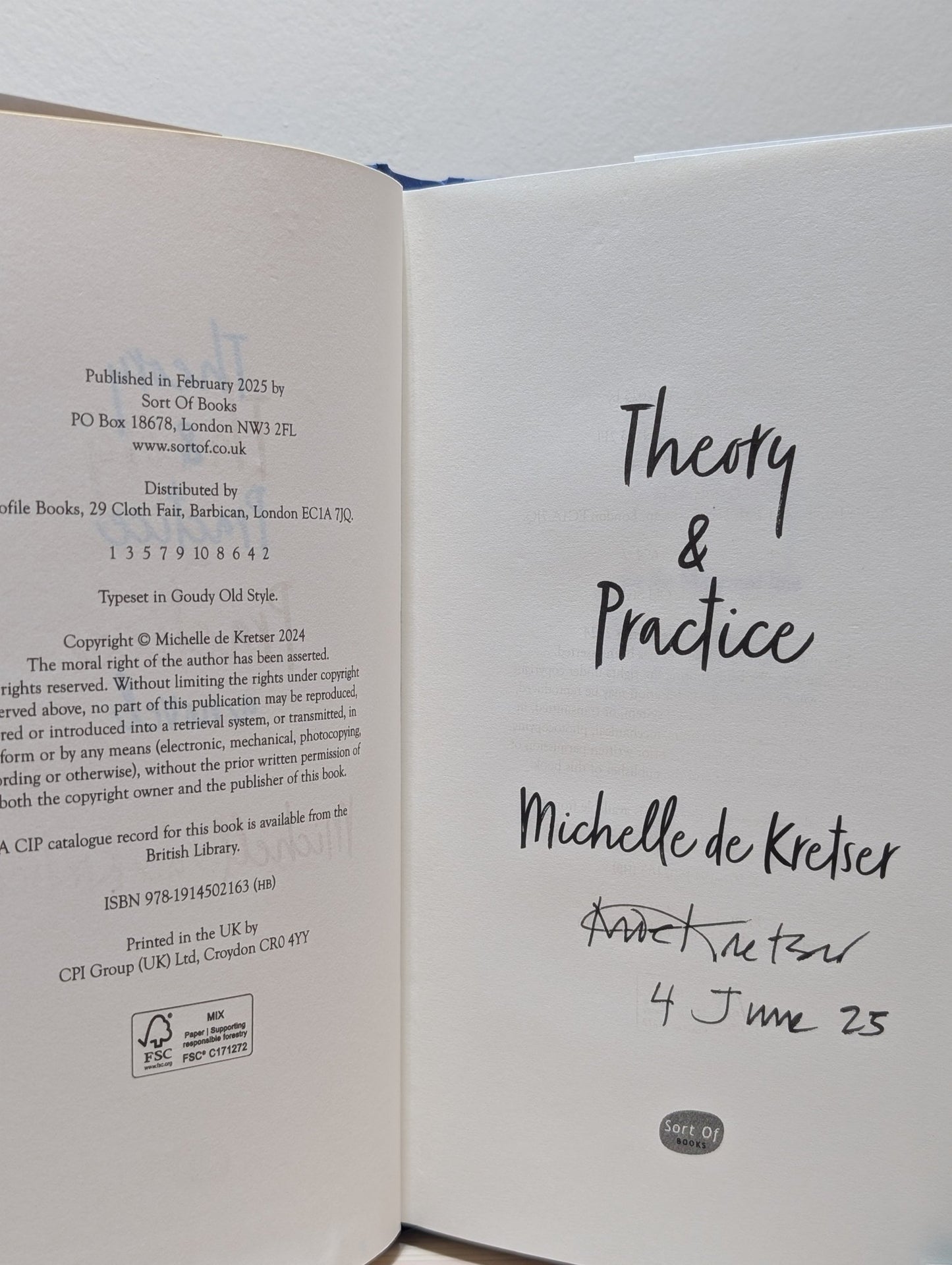 Theory & Practice by Michelle De Kretser (Signed Dated First Edition) - Fialta Books