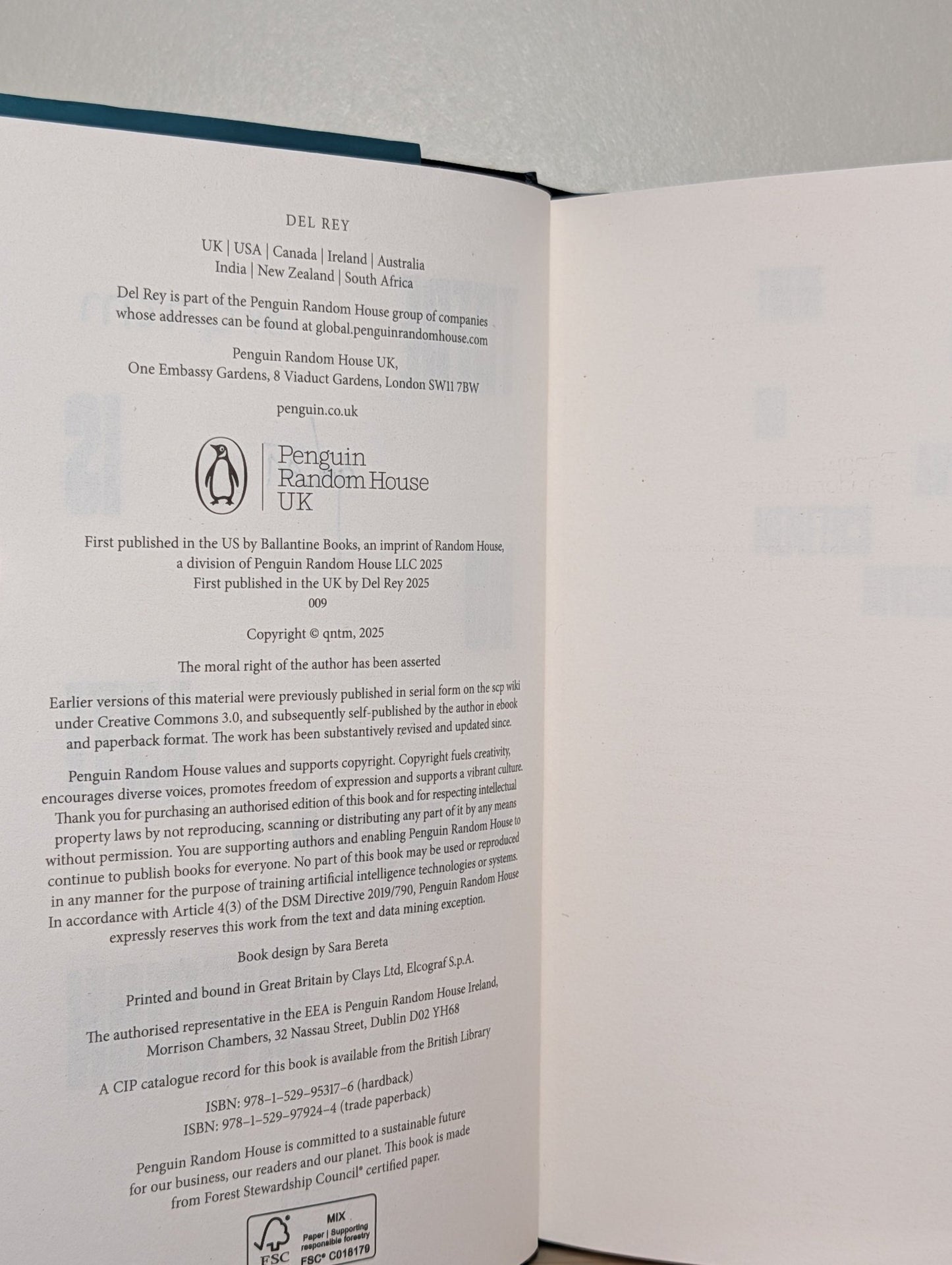 There Is No Antimemetics Division by Qntm (Signed to Title Page) - Fialta Books
