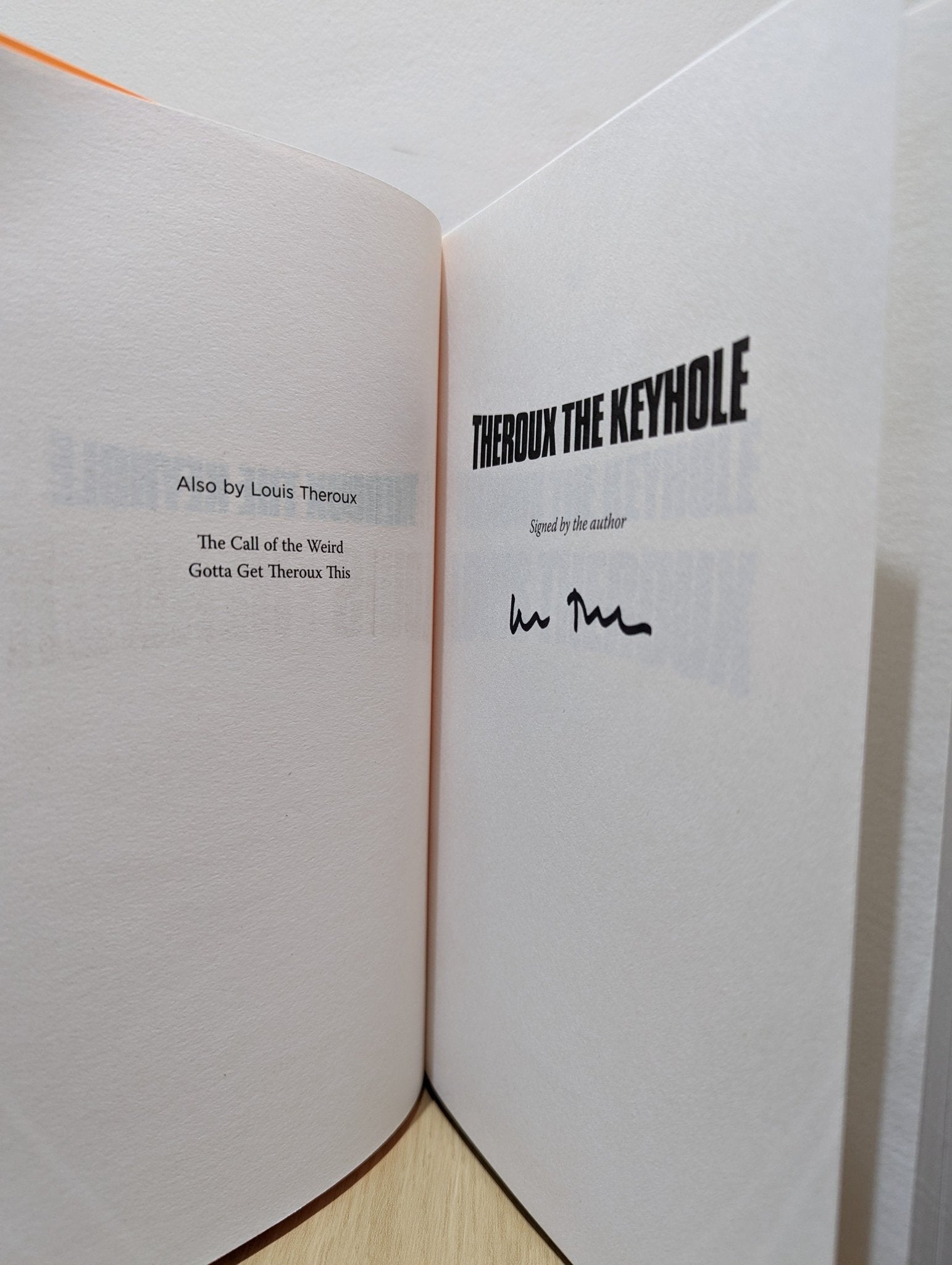 Theroux The Keyhole: Diaries of a grounded documentary maker by Louis Theroux (Signed First Edition) - Fialta Books