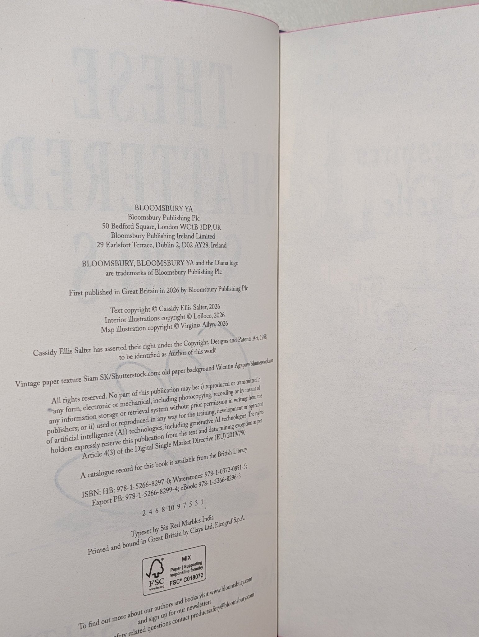 These Shattered Spires by Cassidy Ellis Salter (Signed First Edition with sprayed edges) - Fialta Books