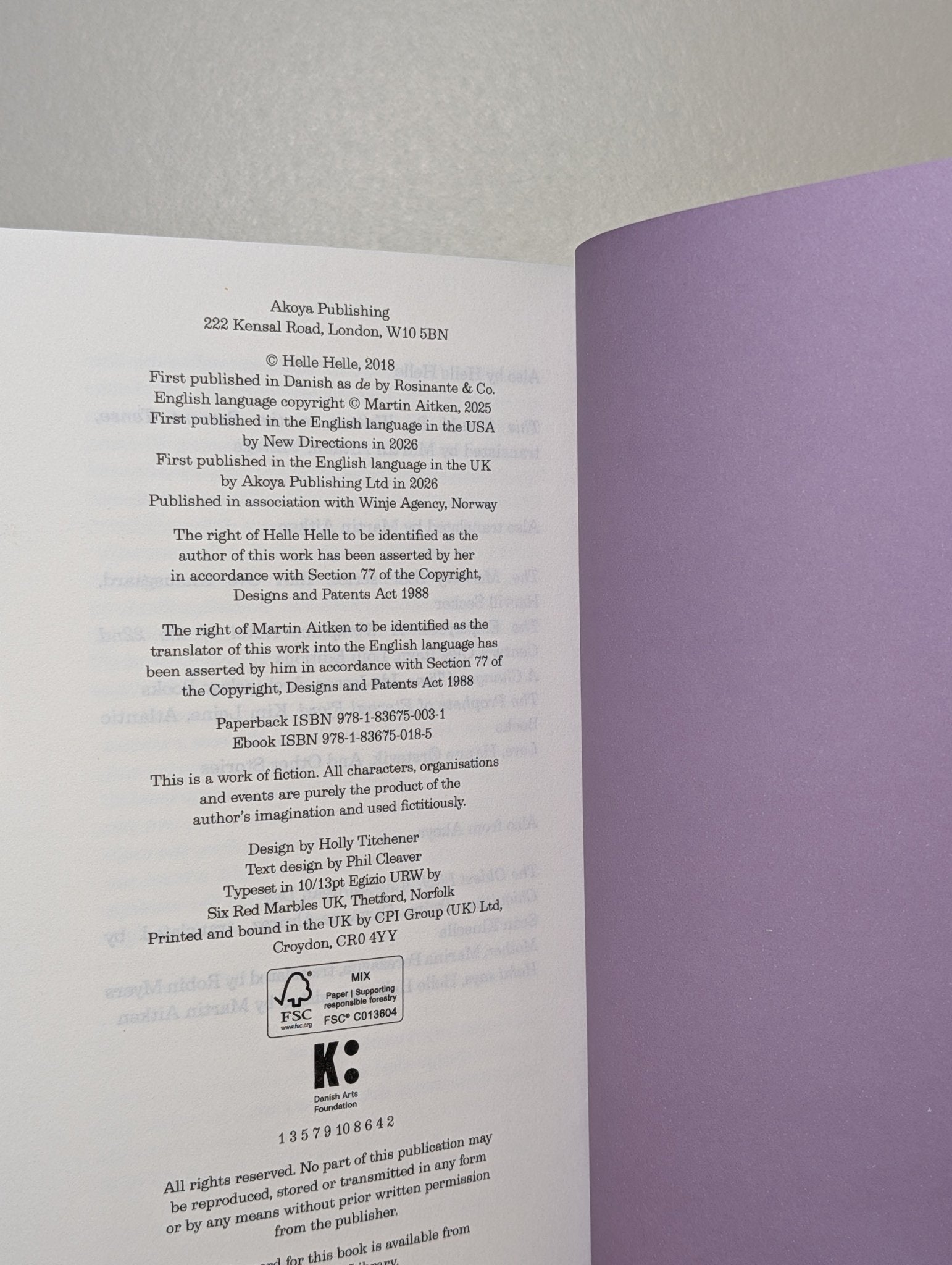they by Helle Helle (Signed First Edition) - Fialta Books