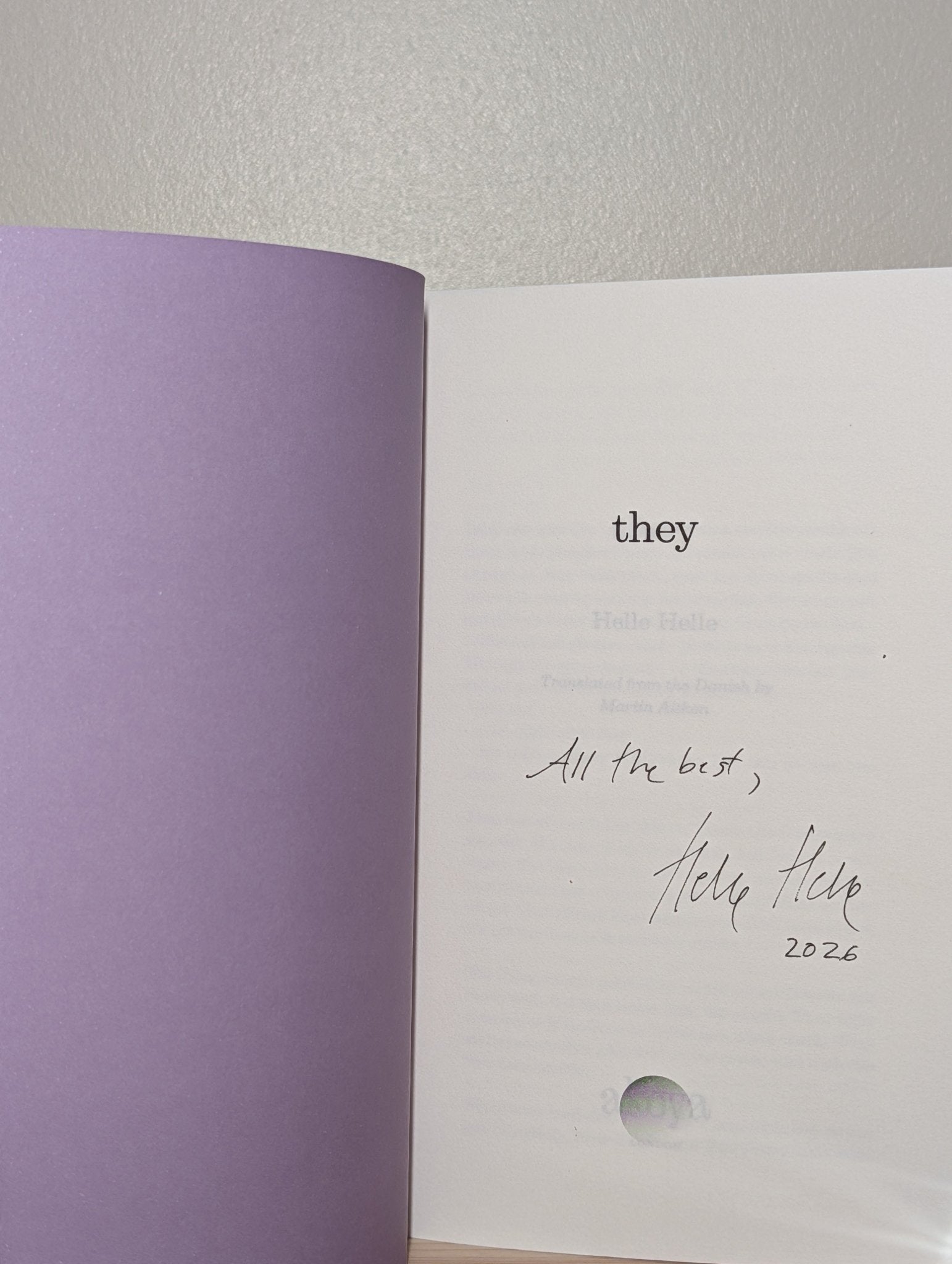 they by Helle Helle (Signed First Edition) - Fialta Books