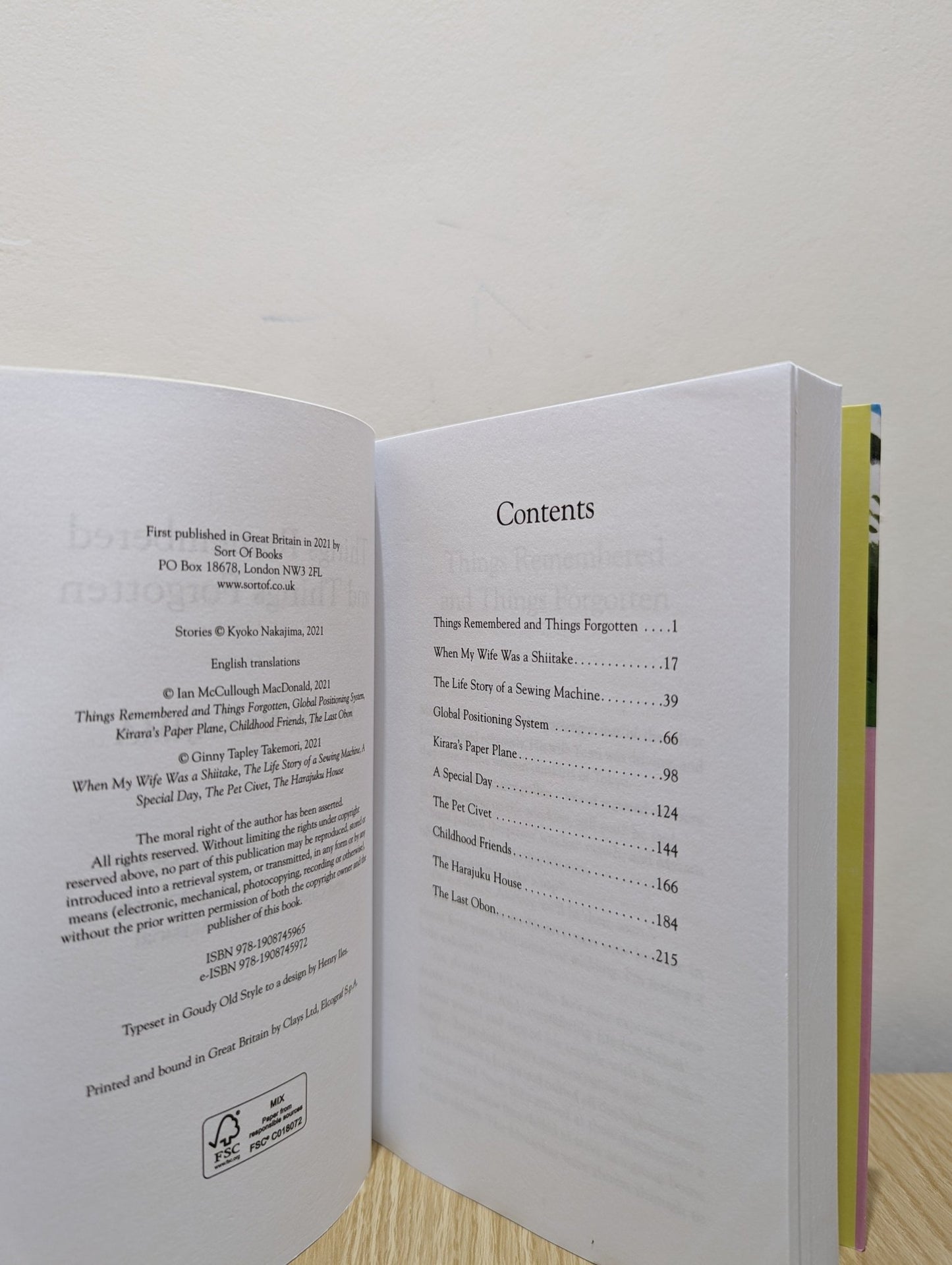 Things Remembered and Things Forgotten by Kyoko Nakajima (Signed First Edition) - Fialta Books