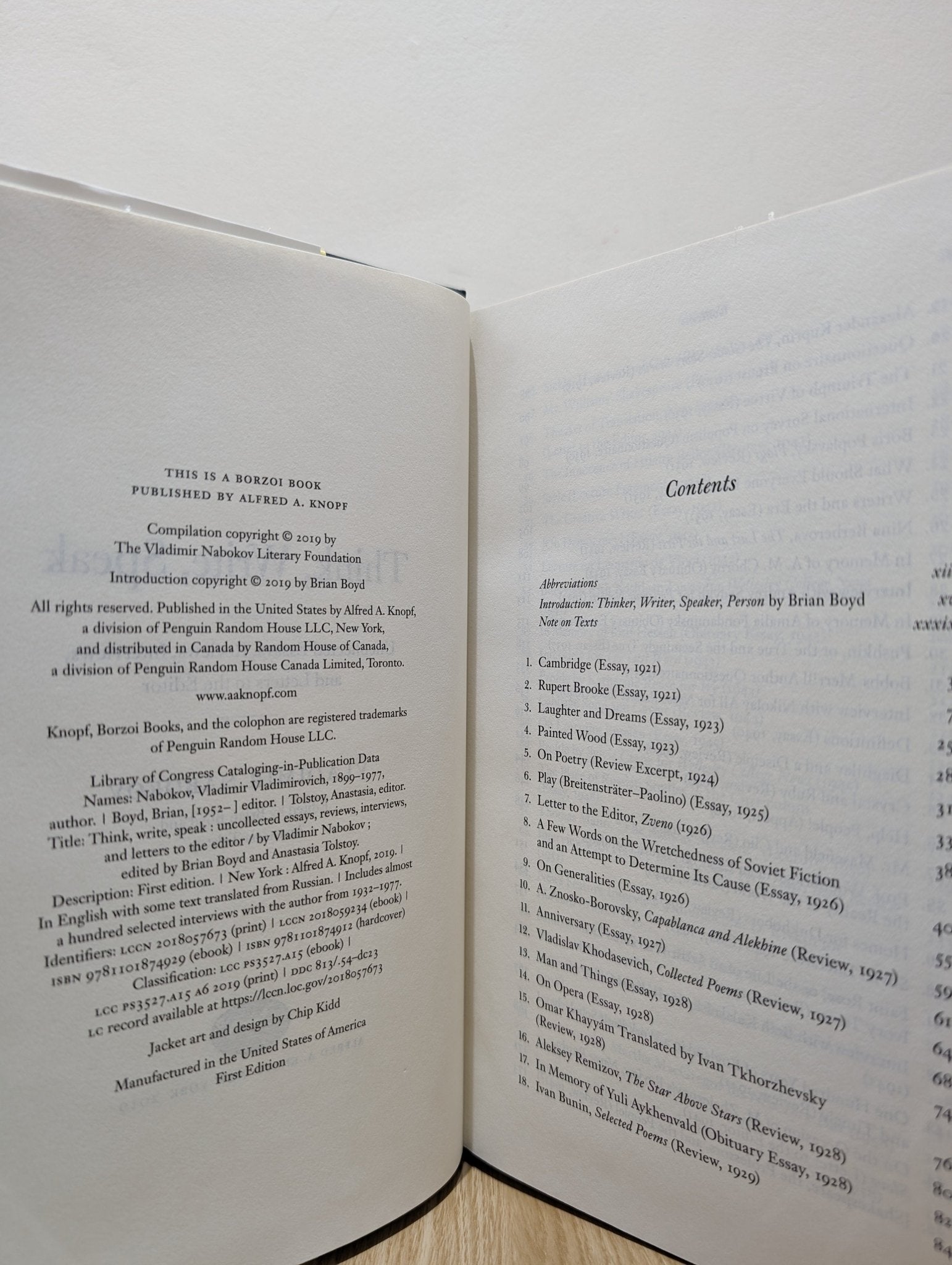 Think, Write, Speak by Vladimir Nabokov - Fialta Books