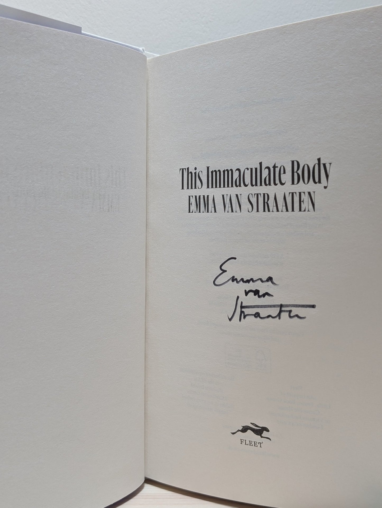This Immaculate Body by Emma Van Straaten (Signed First Edition) - Fialta Books