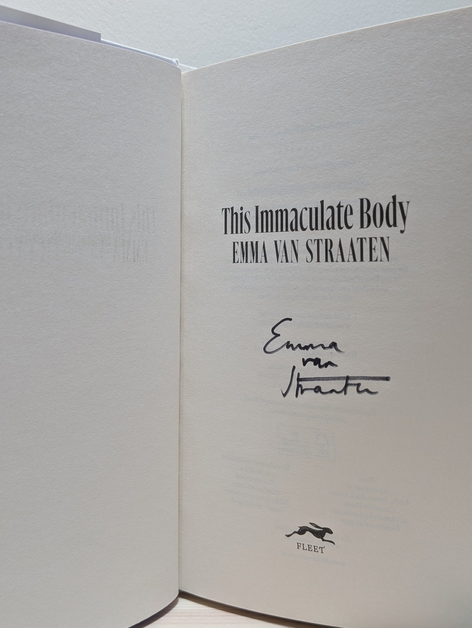This Immaculate Body by Emma Van Straaten (Signed First Edition) - Fialta Books
