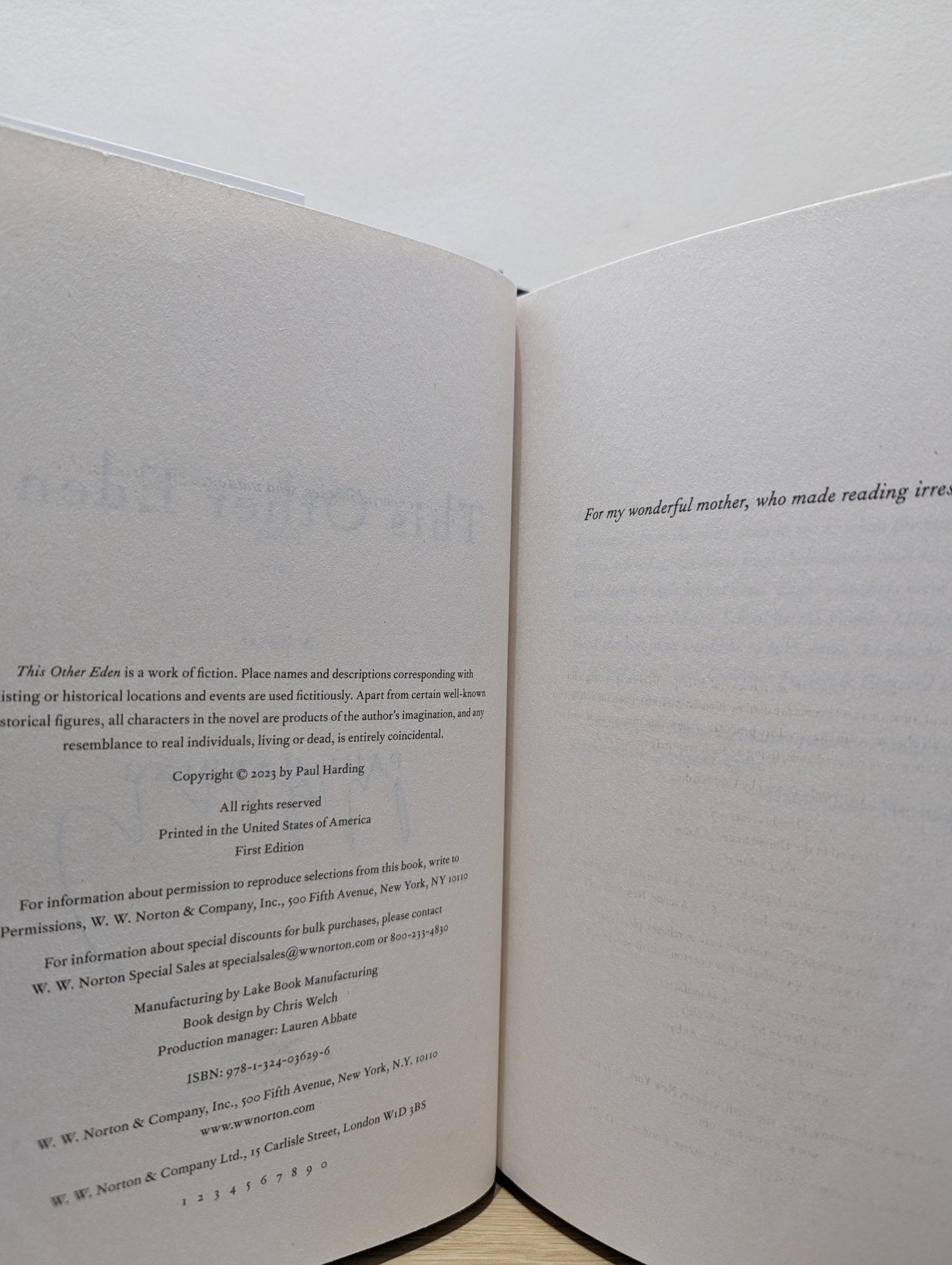 This Other Eden: A Novel by Paul Harding (Signed First Edition) - Fialta Books