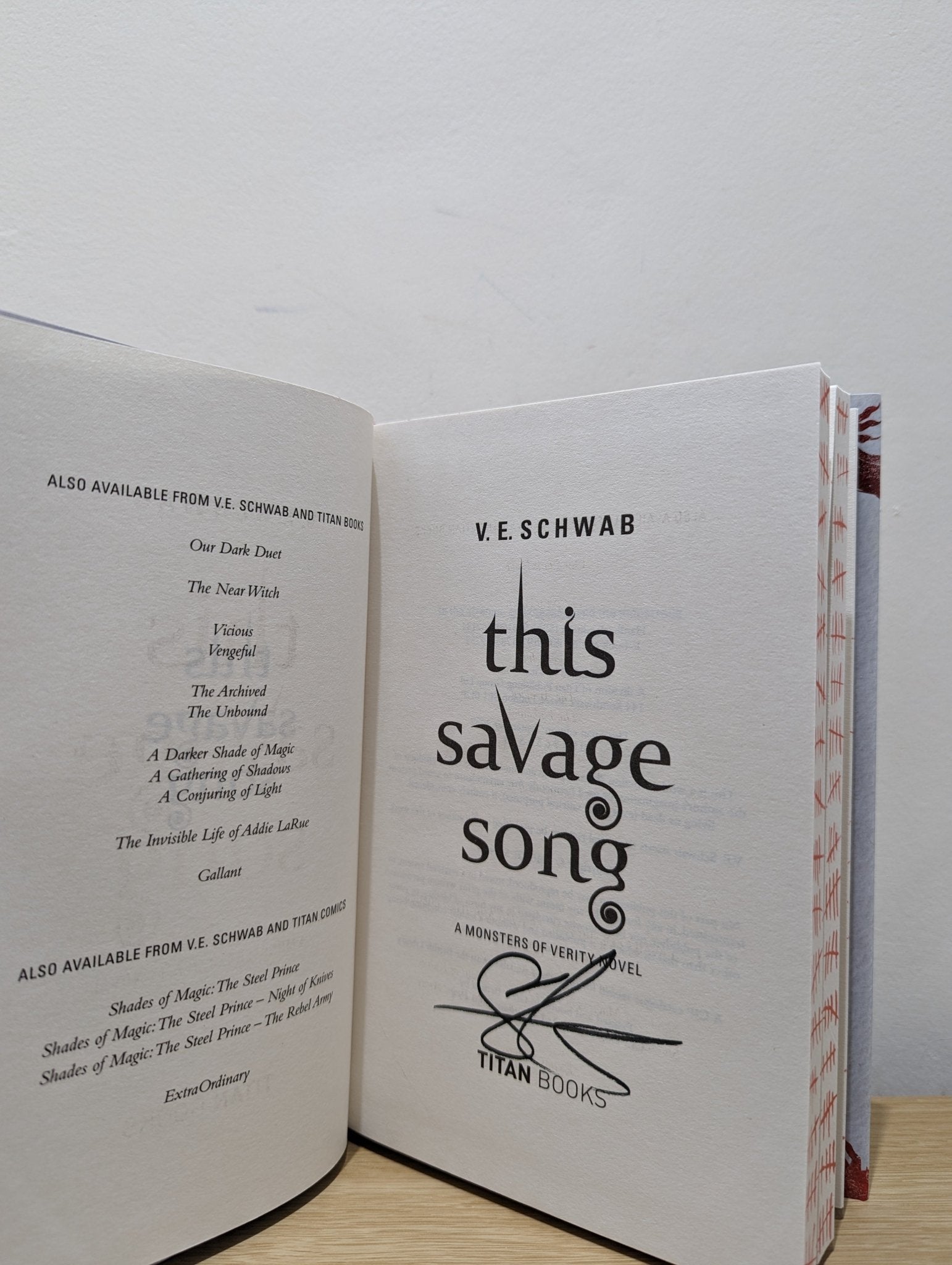 This Savage Song by V.E. Schwab (Signed Collector's Edition with sprayed edges) - Fialta Books