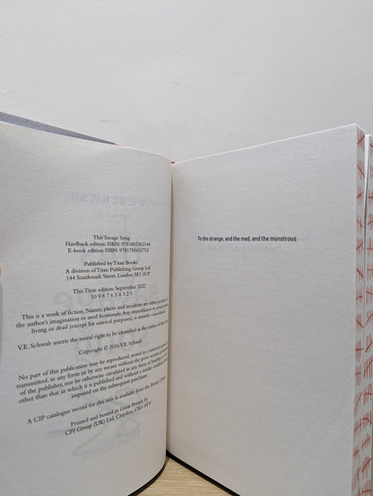 This Savage Song by V.E. Schwab (Signed Collector's Edition with sprayed edges) - Fialta Books