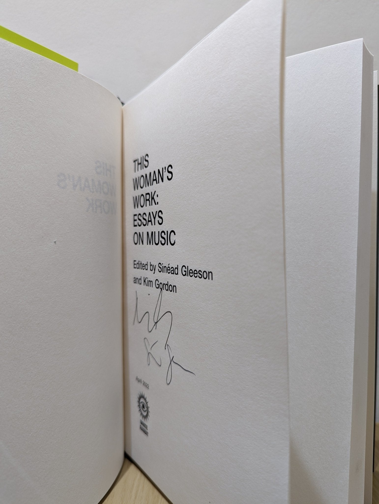 This Woman's Work: Essays on Music by Kim Sinead Gleeson Gordon (Signed First Edition) - Fialta Books