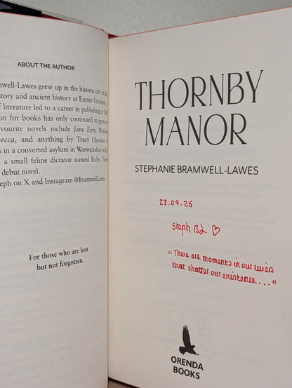 Thornby Manor by Stephanie Bramwell - Lawes (Signed Lined with sprayed edges) - Fialta Books