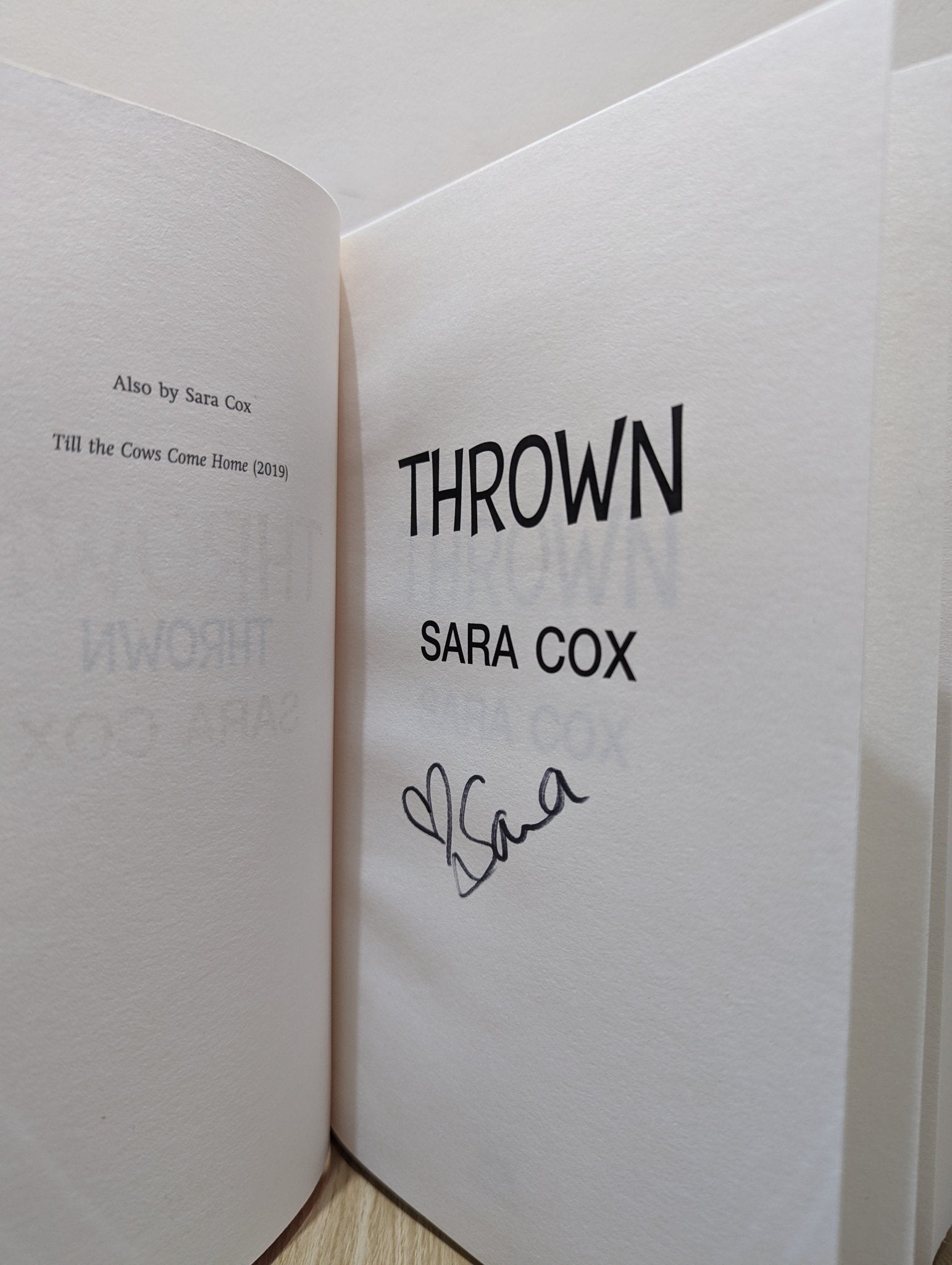 Thrown by Sara Cox (Signed First Edition) - Fialta Books