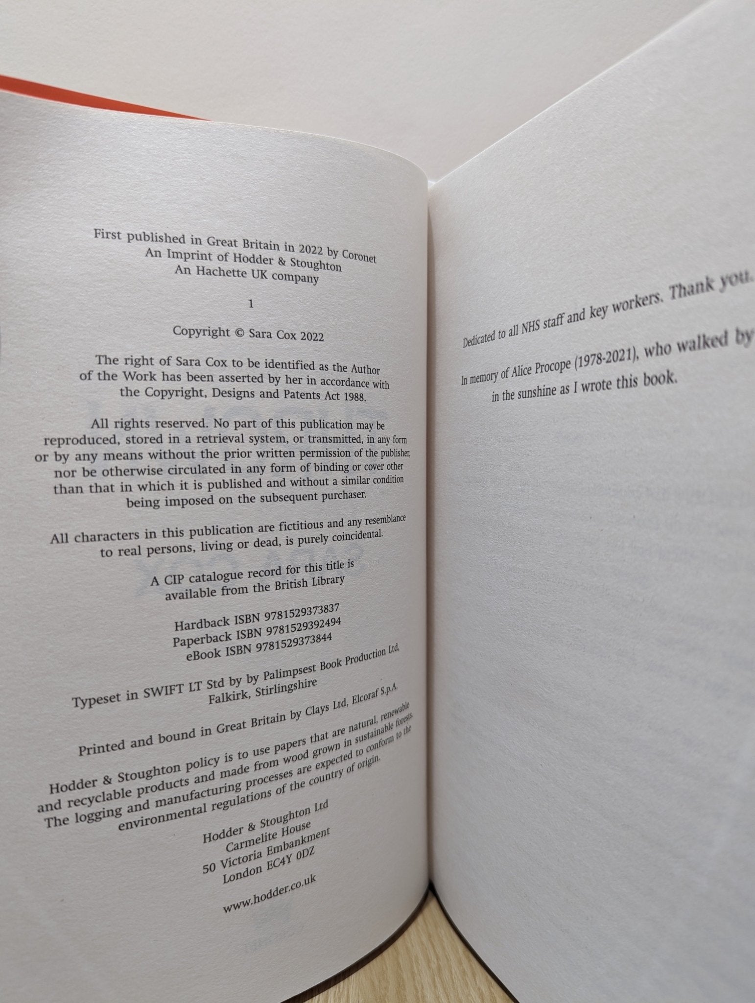 Thrown by Sara Cox (Signed First Edition) - Fialta Books