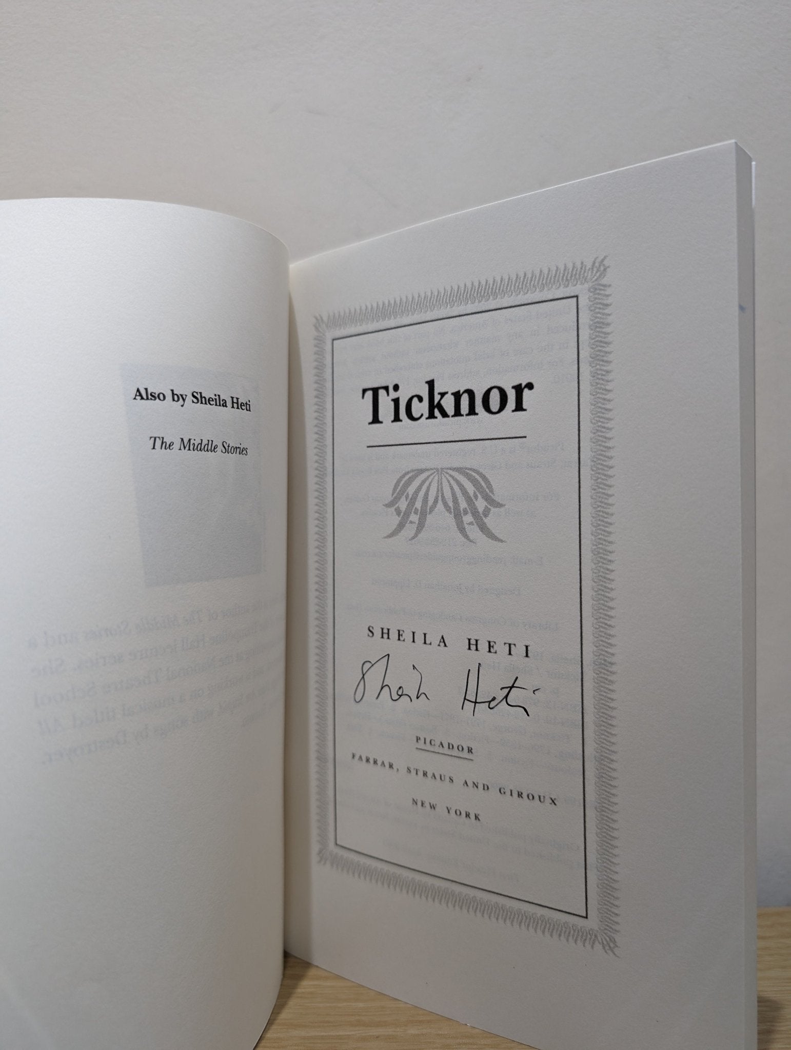 Ticknor by Sheila Heti (Signed First Edition) - Fialta Books
