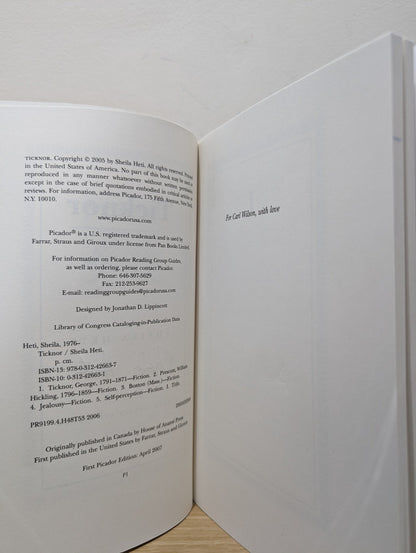 Ticknor by Sheila Heti (Signed First Edition) - Fialta Books