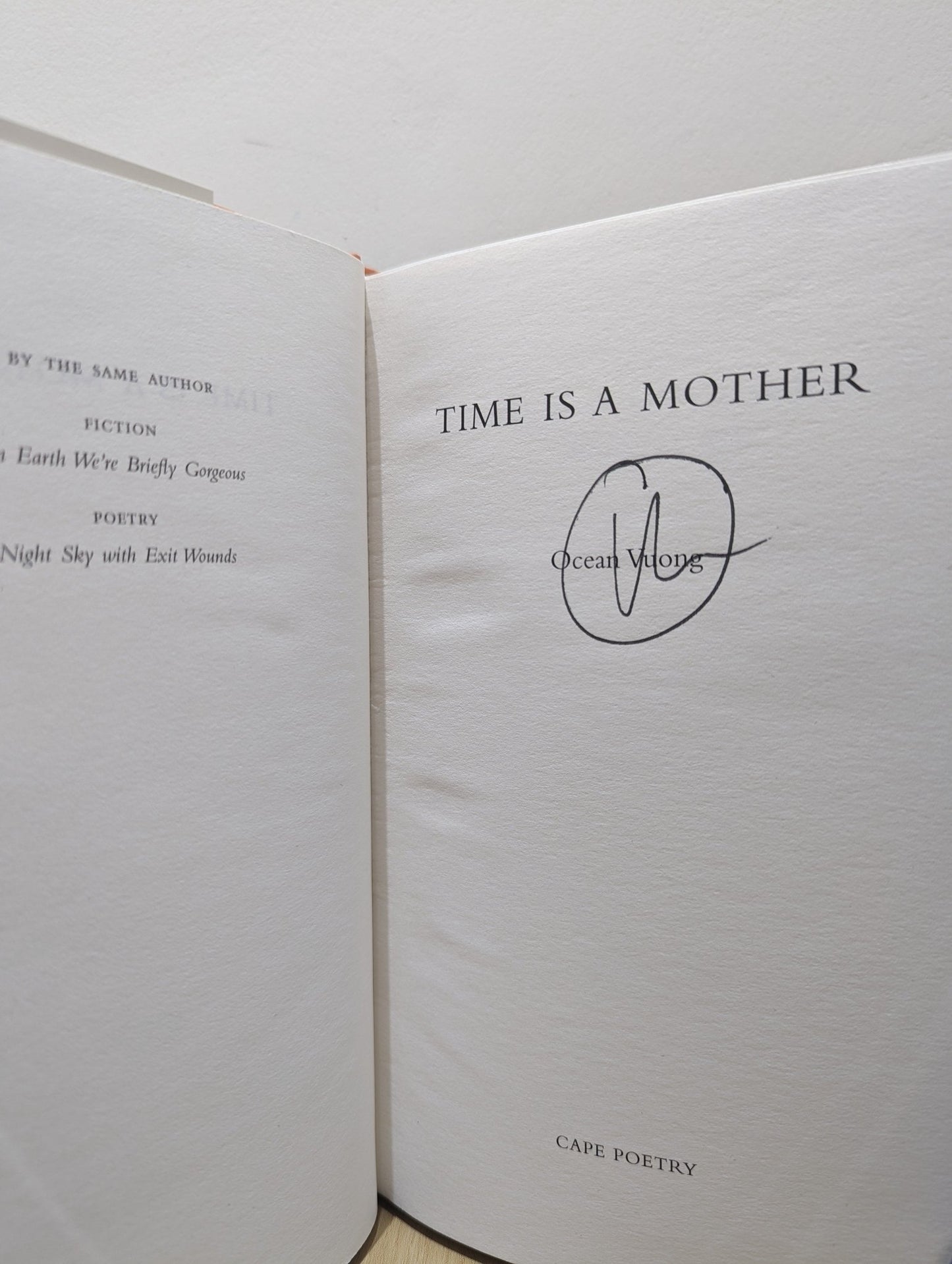 Time is a Mother by Ocean Vuong (Signed First Edition) - Fialta Books