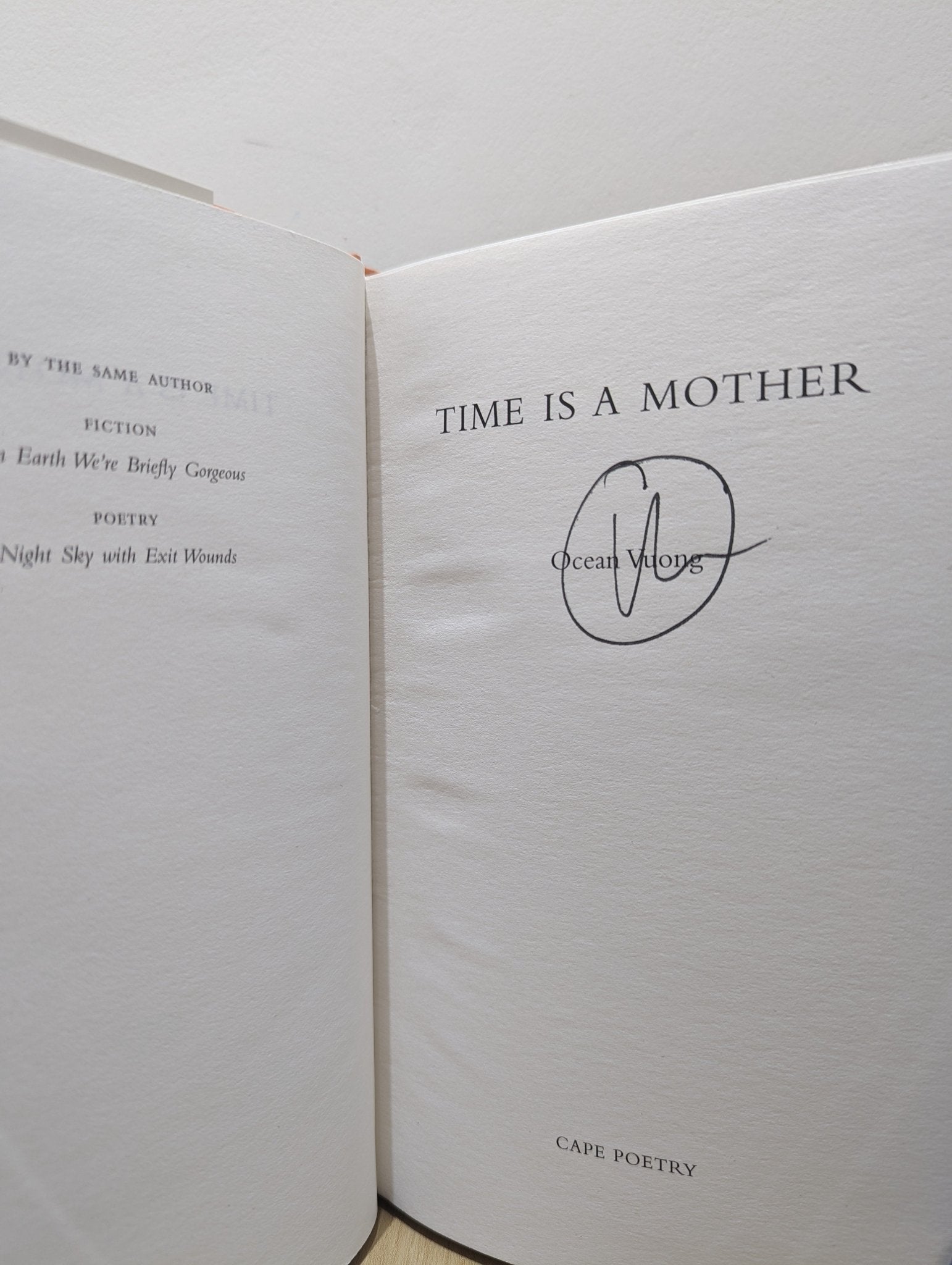 Time is a Mother by Ocean Vuong (Signed First Edition) - Fialta Books