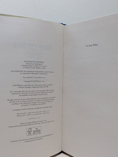 Time of the Child by Niall Williams (First Edition) - Fialta Books