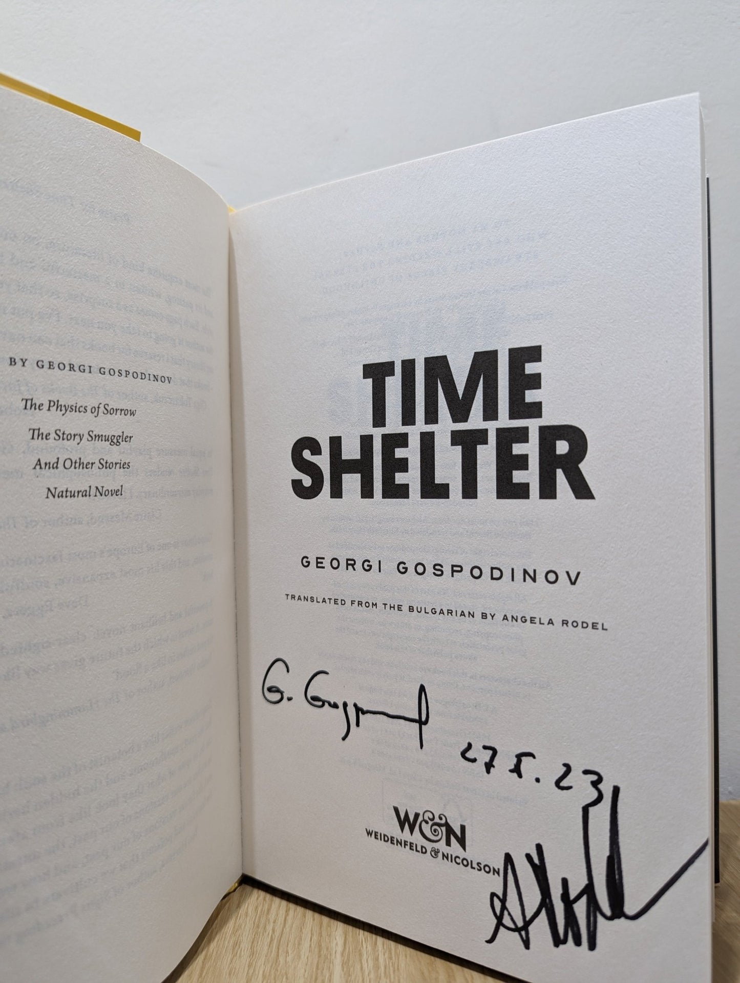 Time Shelter by Georgi Gospodinov (Signed Dated First Edition) - Fialta Books