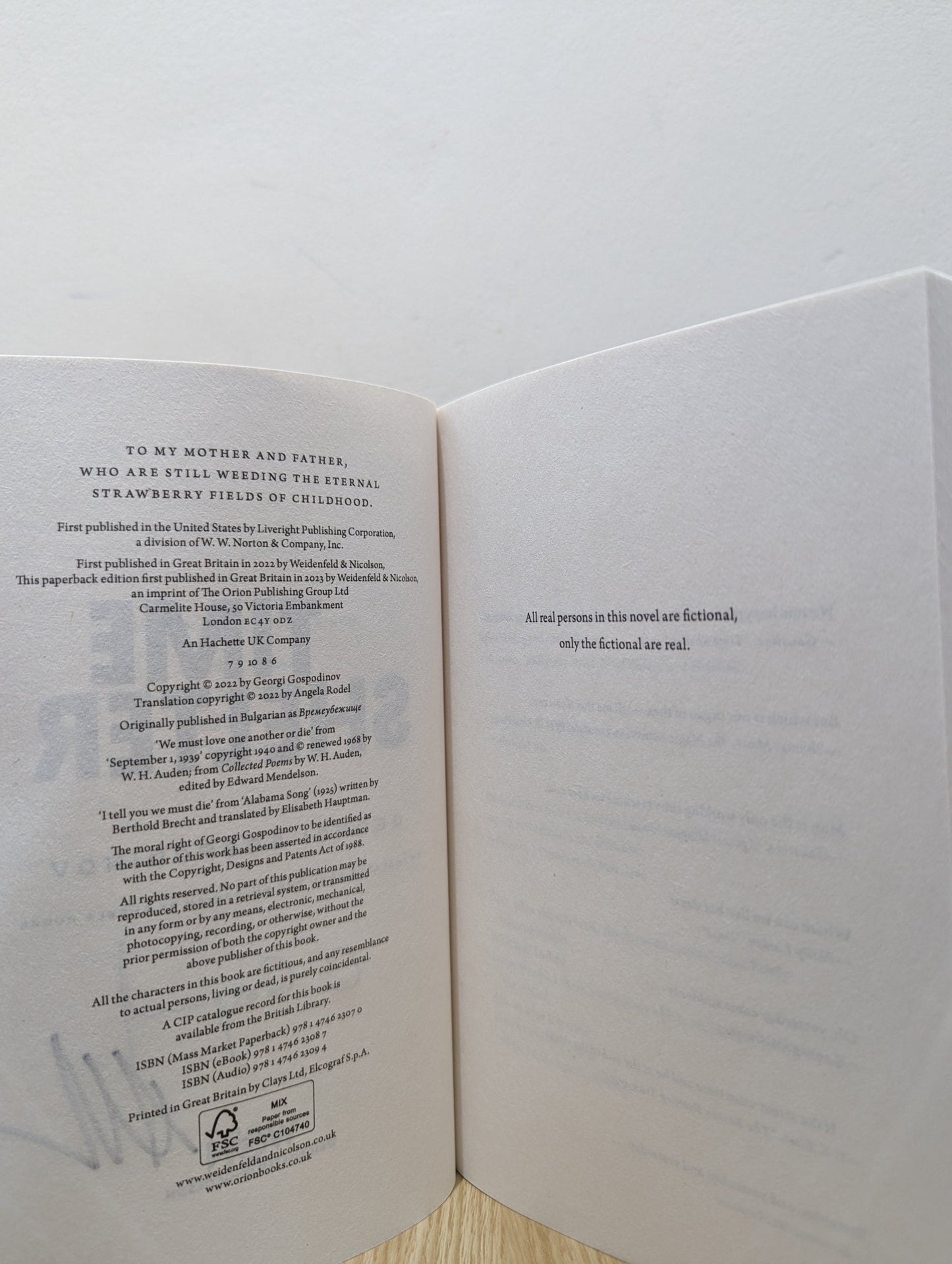 Time Shelter by Georgi Gospodinov (Signed Paperback Edition) - Fialta Books