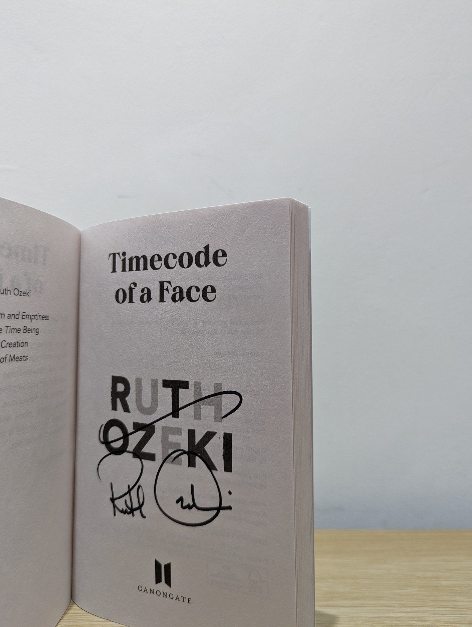 Timecode of a Face by Ruth Ozeki (Signed) - Fialta Books
