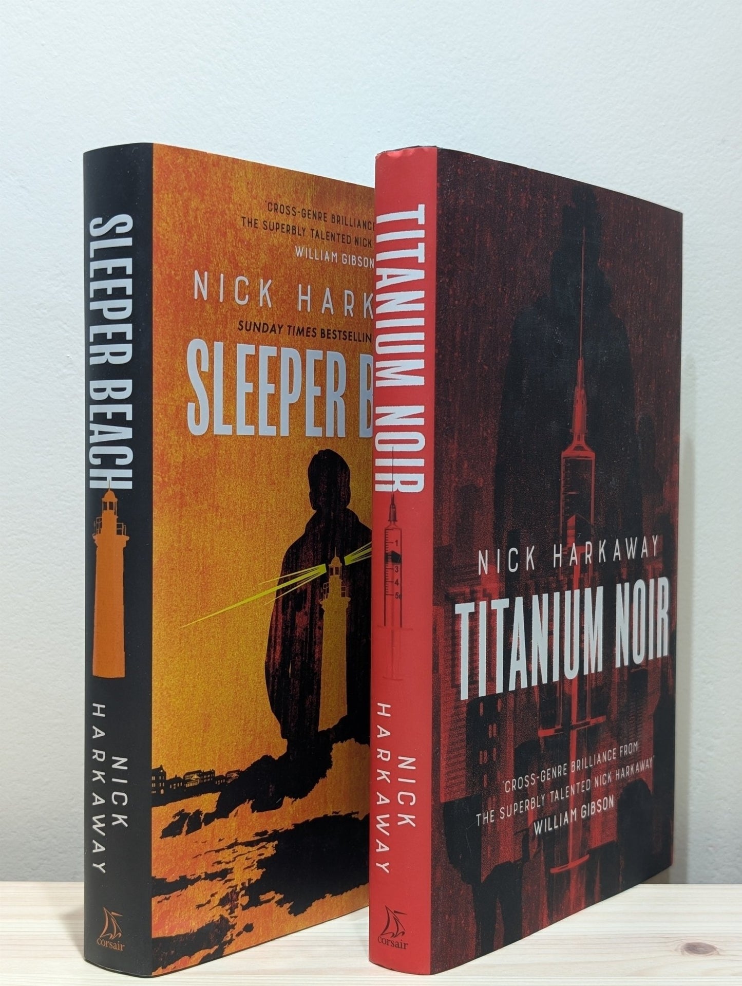 Titanium Noir; Sleeper Beach by Nick Harkaway (Signed First Edition Set) - Fialta Books