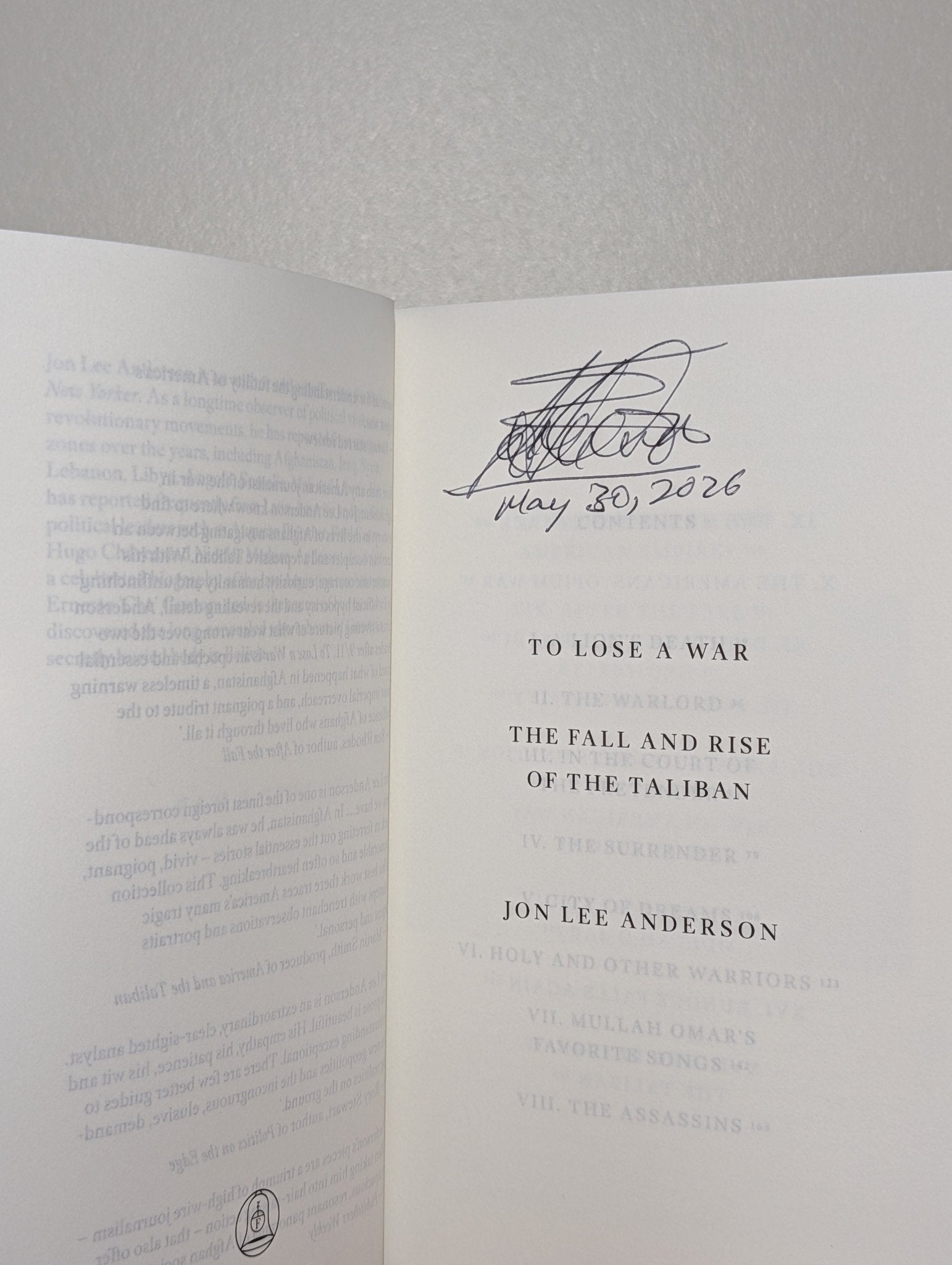 To Lose a War by Jon Lee Anderson (Signed Dated First Edition) - Fialta Books