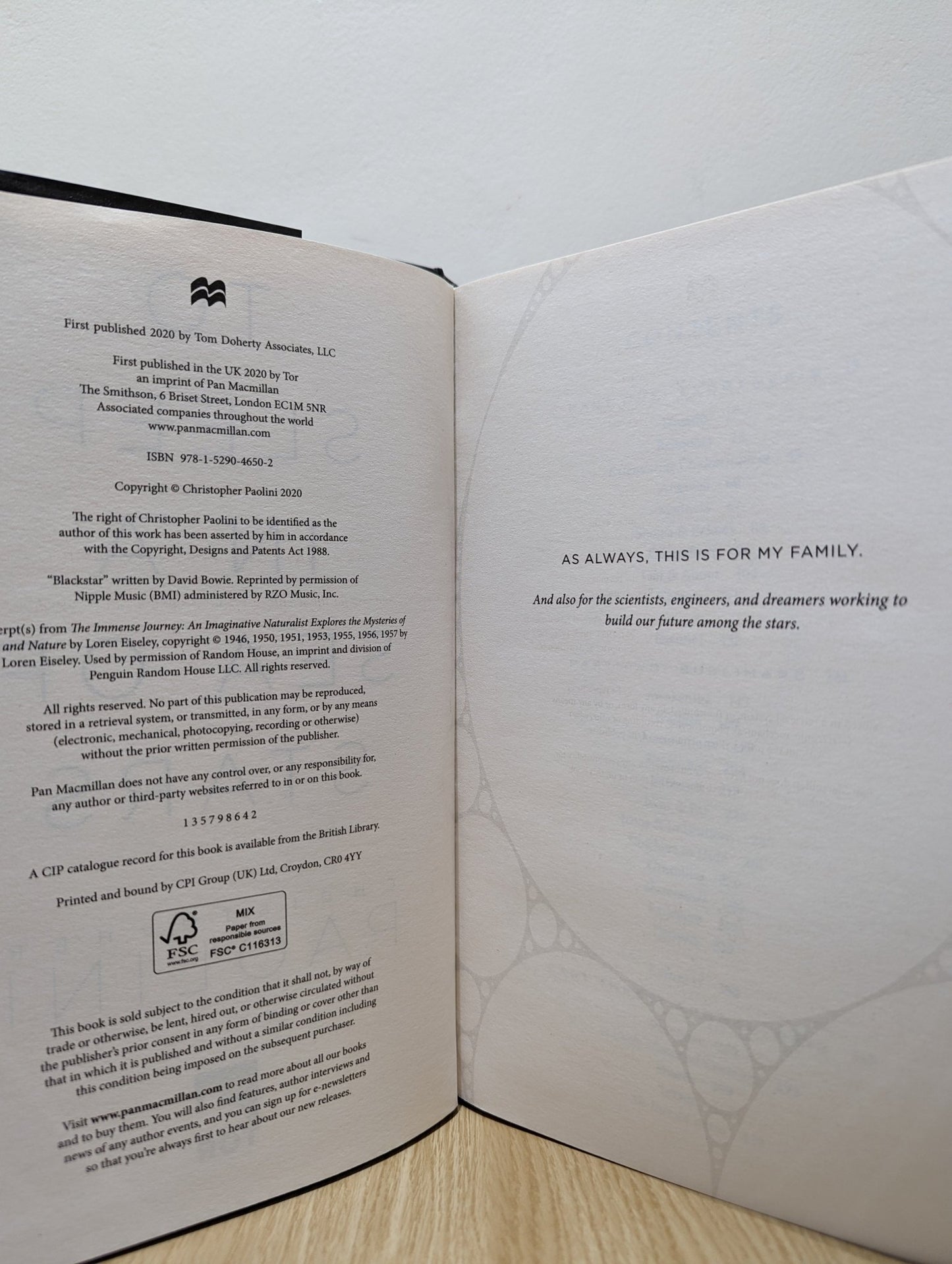 To Sleep in a Sea of Stars; Fractal Noise by Christopher Paolini (Signed First Edition) - Fialta Books