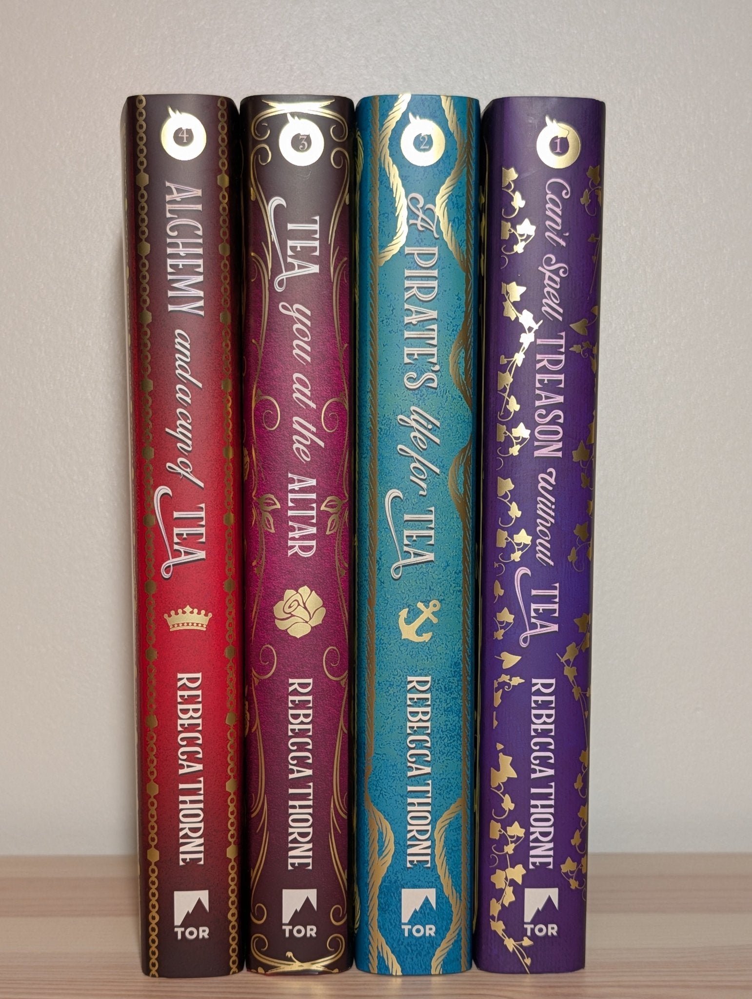 Tomes & Tea Series 1 - 4; Can't Spell Treason Without Tea etc (Signed with sprayed edges) - Fialta Books