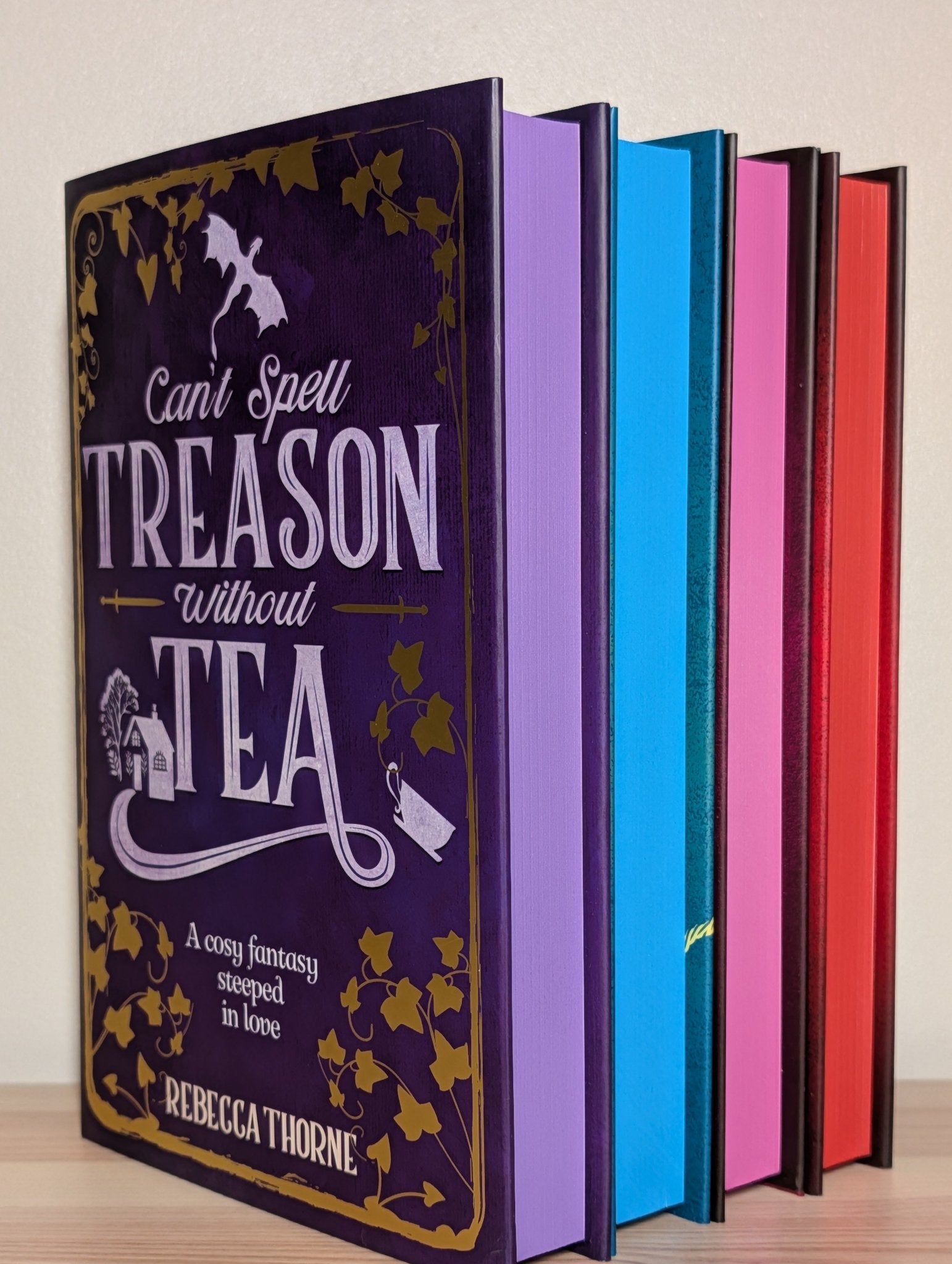 Tomes & Tea Series 1 - 4; Can't Spell Treason Without Tea etc (Signed with sprayed edges) - Fialta Books