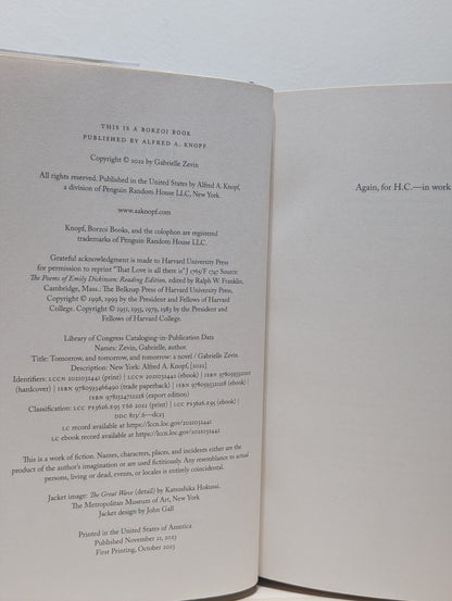 Tomorrow, and Tomorrow, and Tomorrow: A novel by Gabrielle Zevin (Signed Barnes & Noble Edition) - Fialta Books